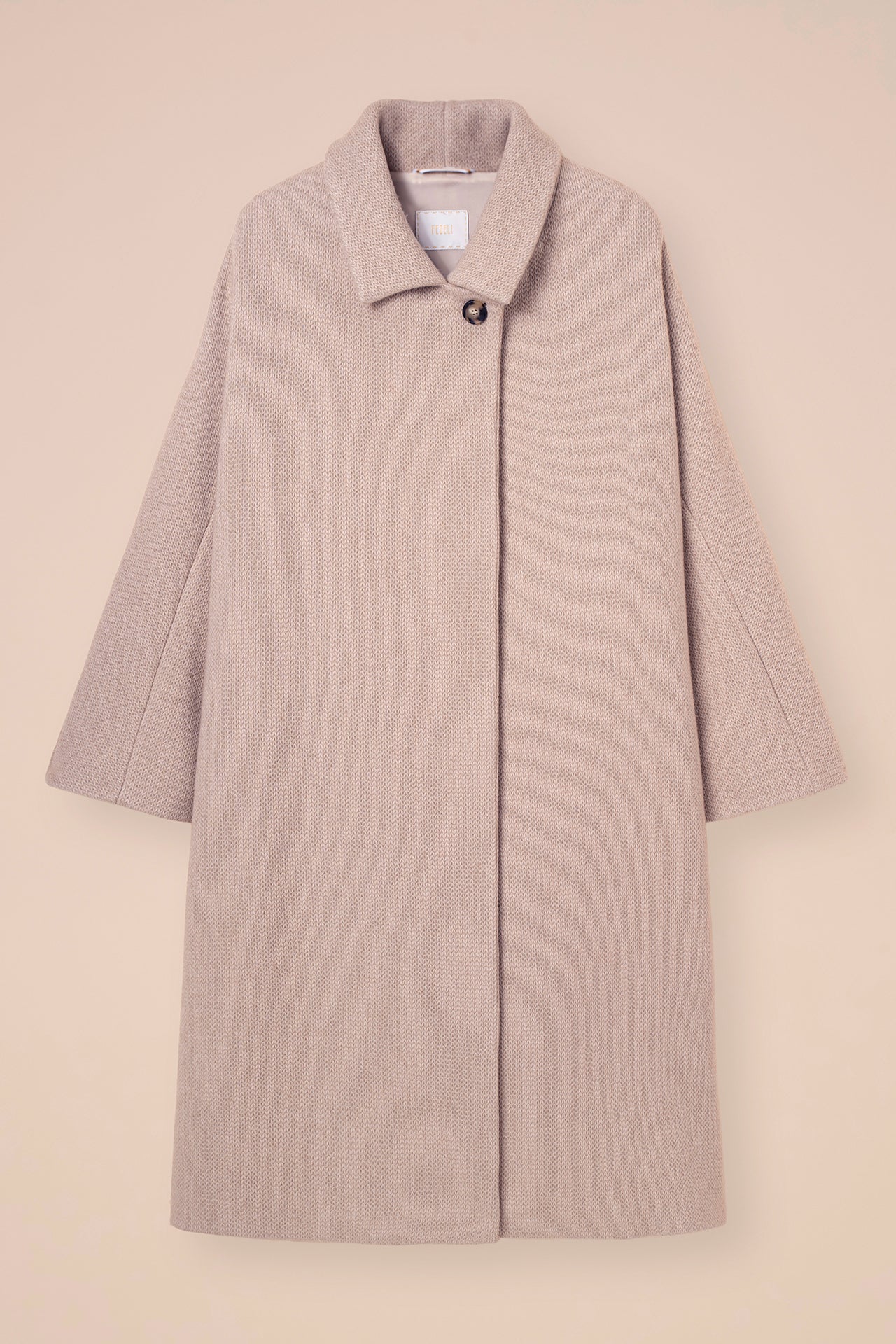 Tormaline overcoat in lana seta e cashmere - ALMOND