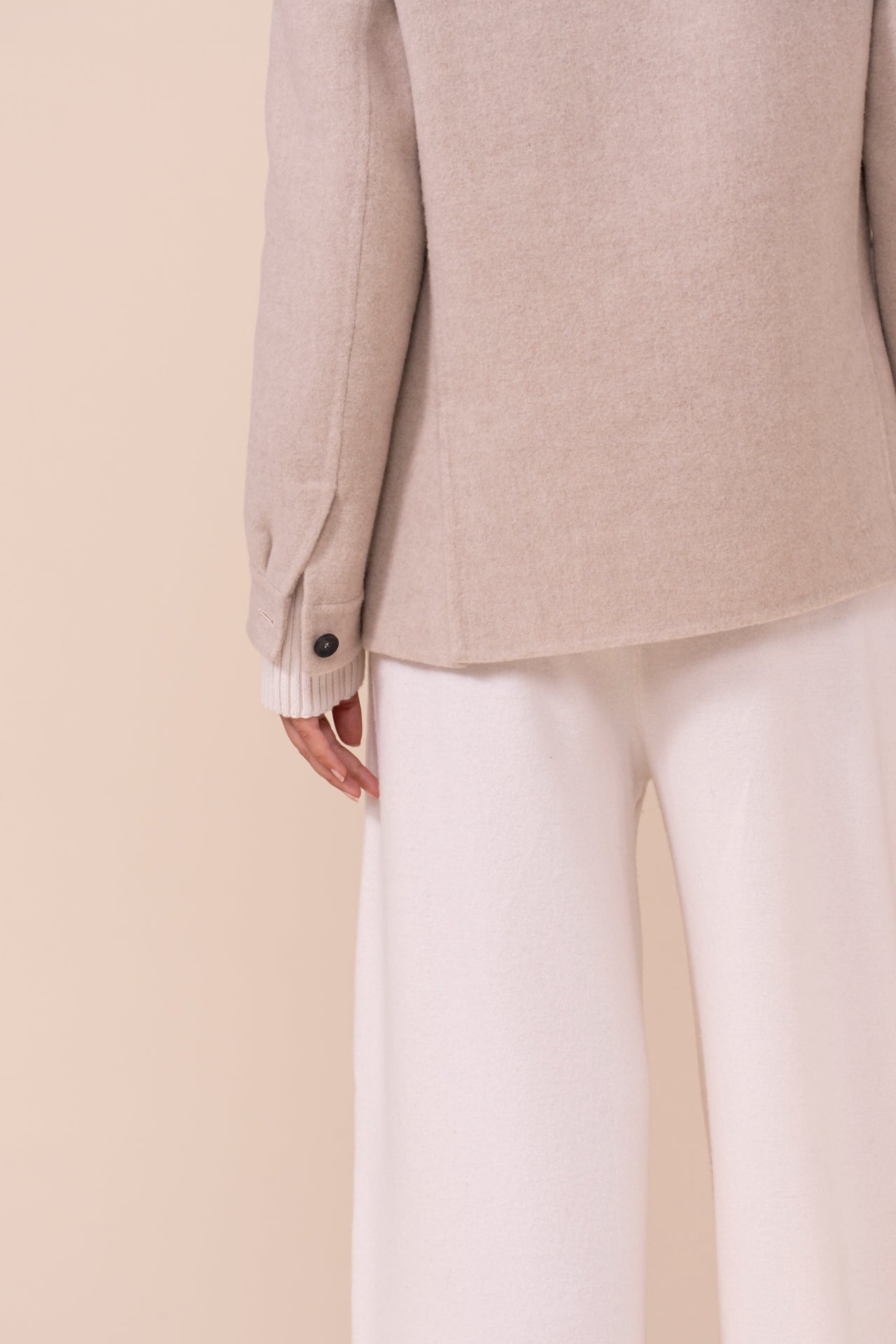 Cambridge giacca in lana e cashmere - ALMOND