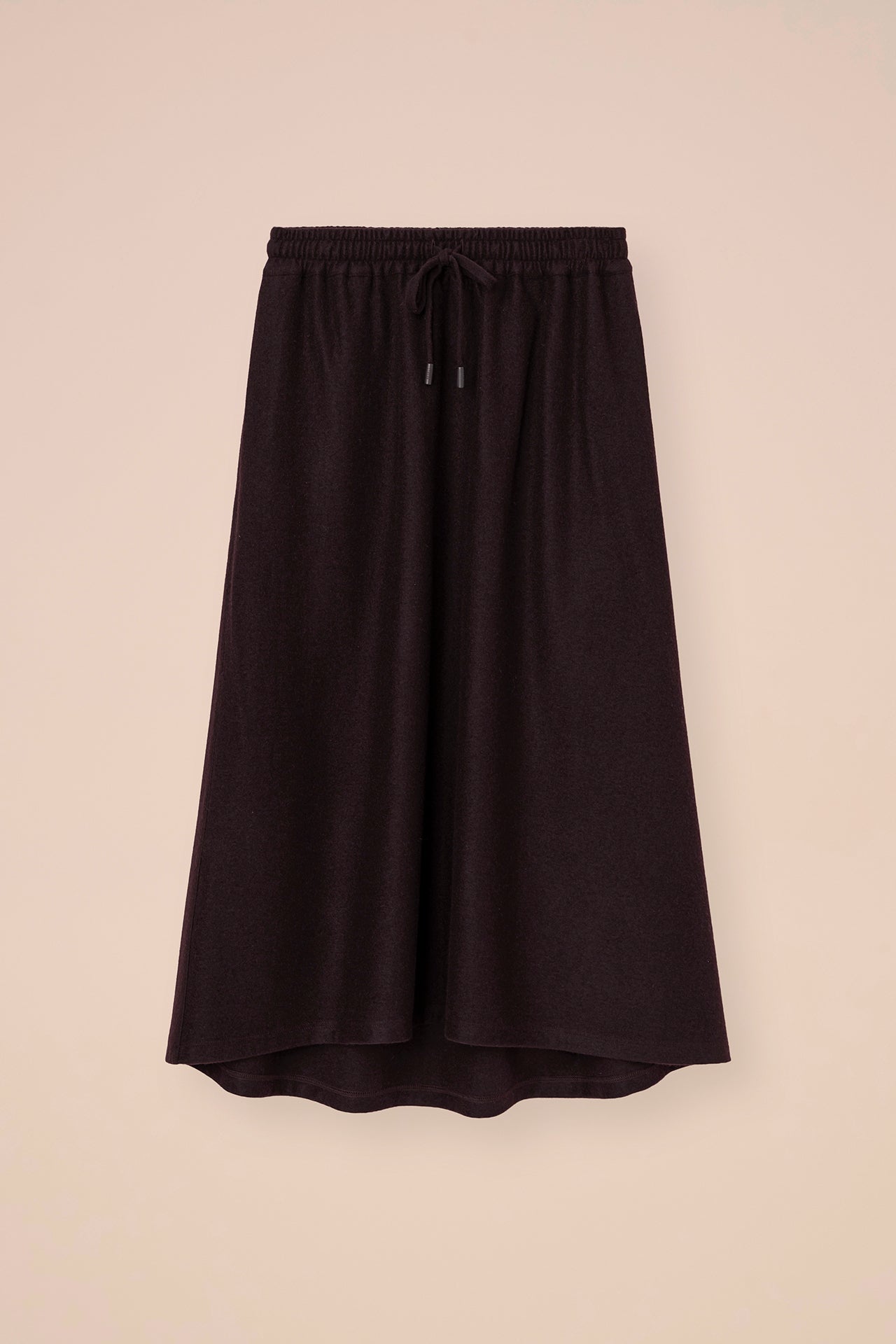 Amelie gonna midi in cashmere flanel - DARKCHOCOLATE