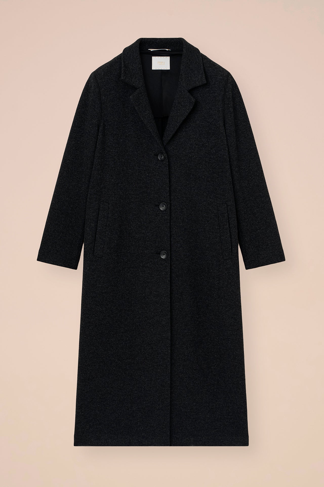 Sylva Cashmere Flanel Double Long Coat - ANTHRACITEMELANGE