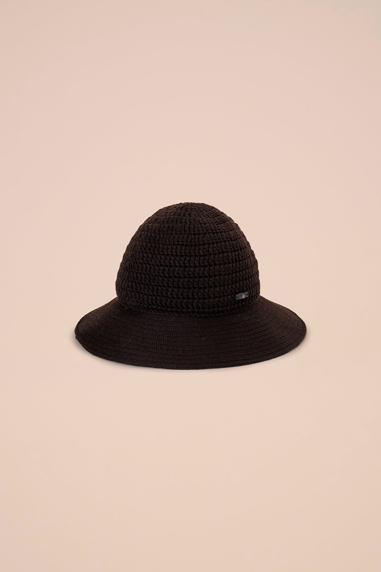Luna Cashmere Knit Cloche Hat - DARKCHOCOLATE