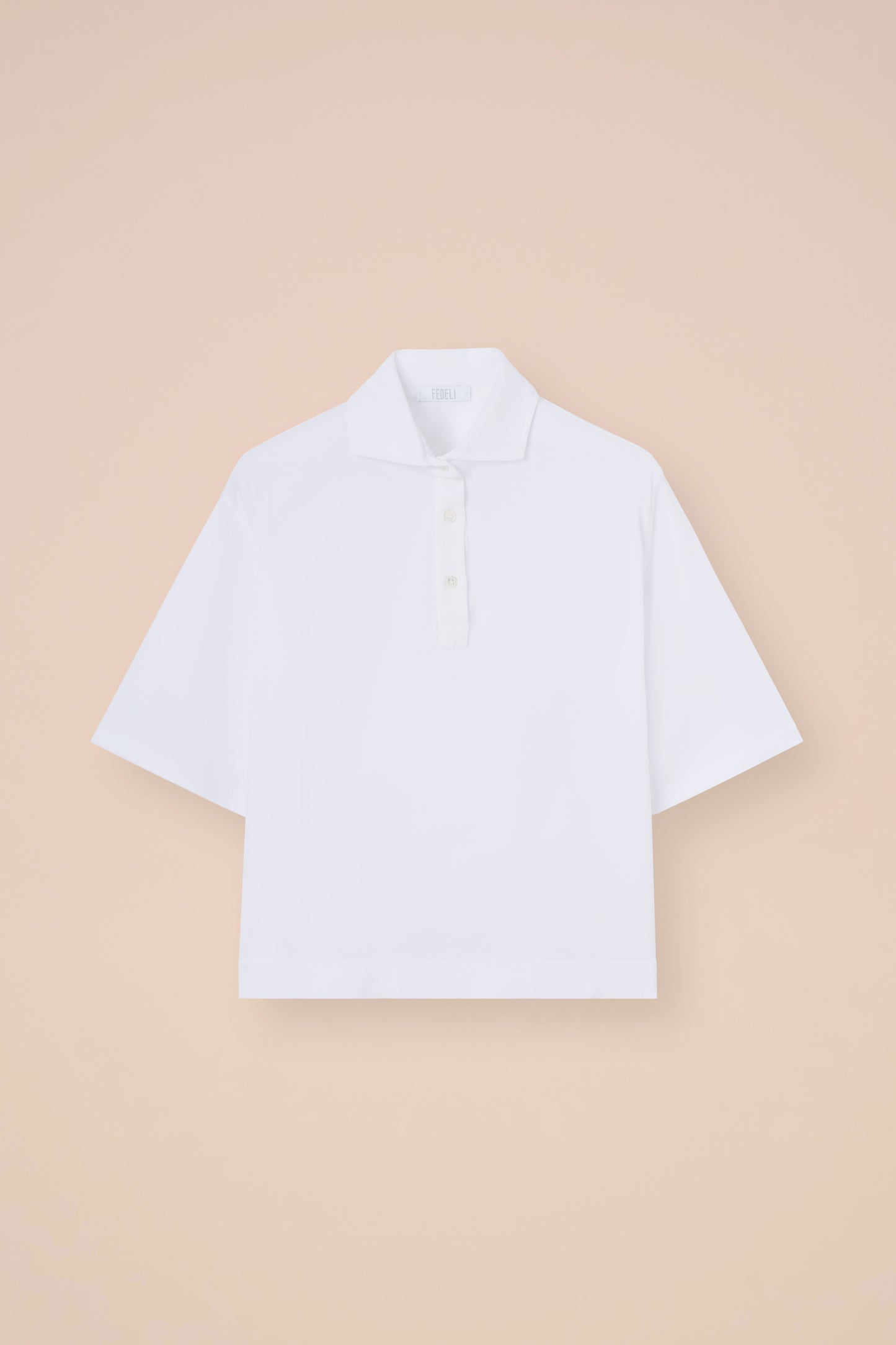 Circe Cotton Piquet Boxy Polo - STEELBLUE