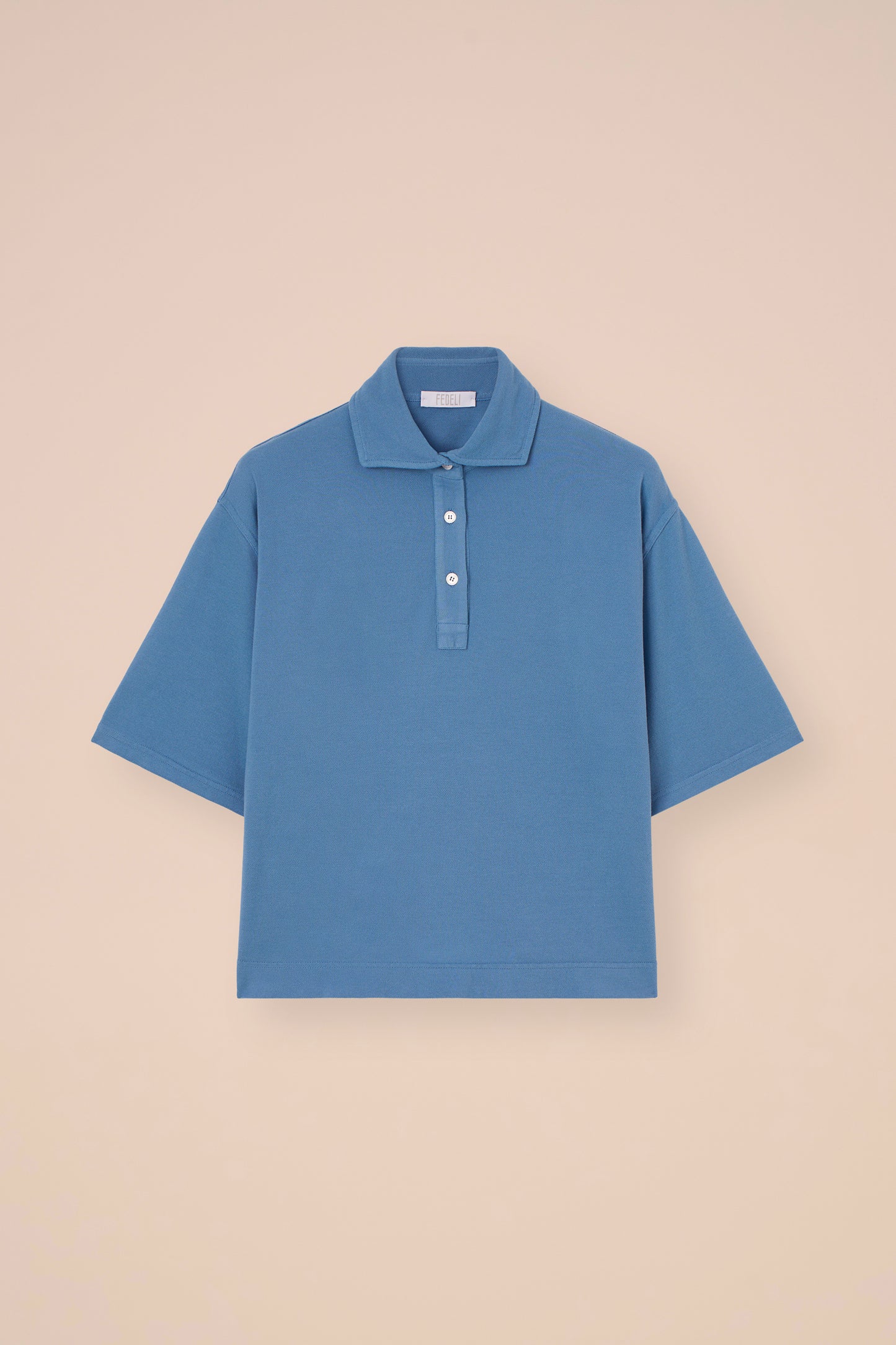 Circe polo boxy in piquet di cotone - WHITE