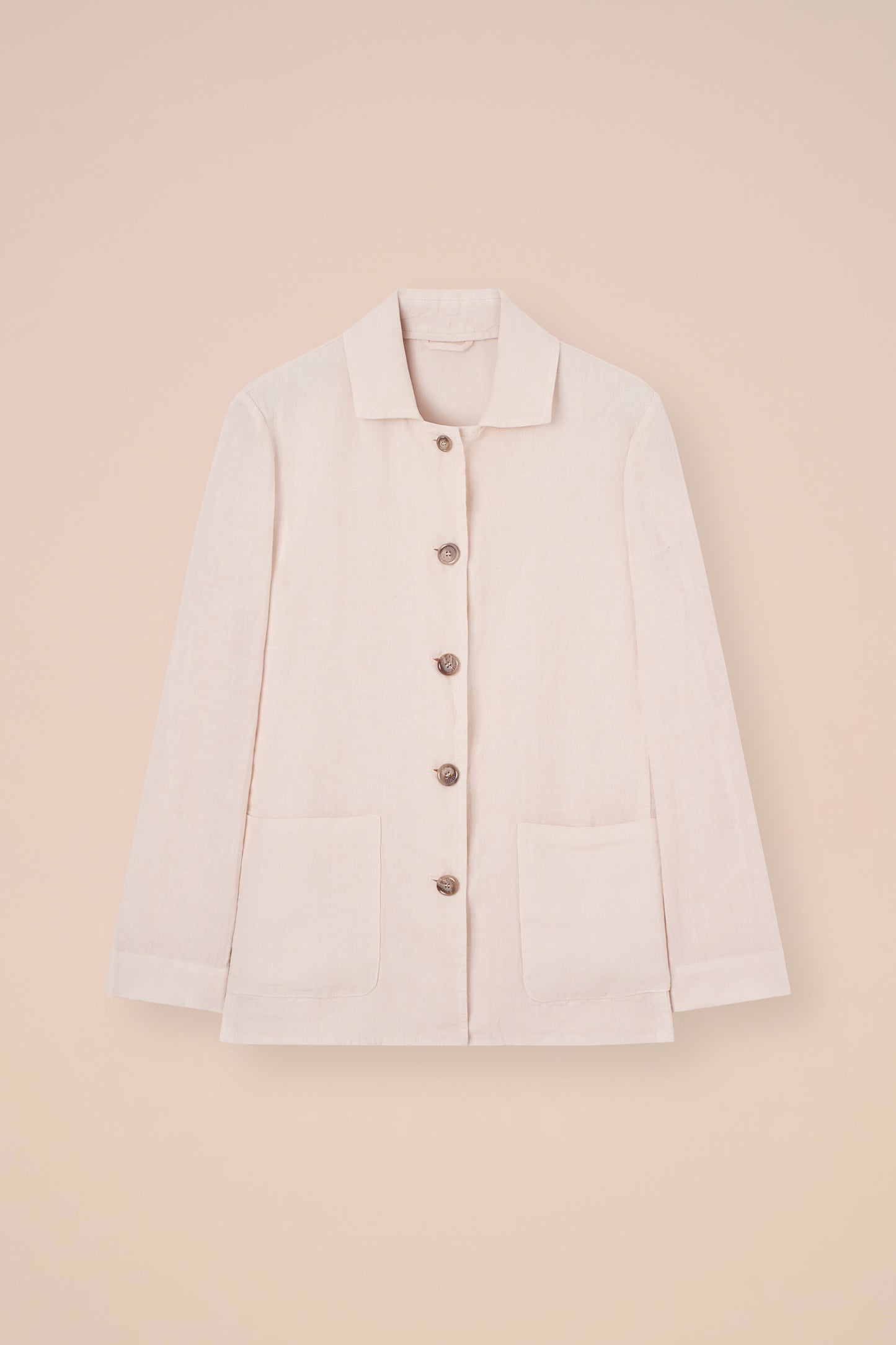 Oxford Linen Shirt Jacket - STEELBLUE