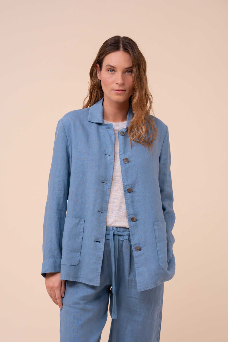 ジャケット・アウター Lanefortyfive linen jacket ENGLAND Oxford Linen Shirt Jacket – Fedeli