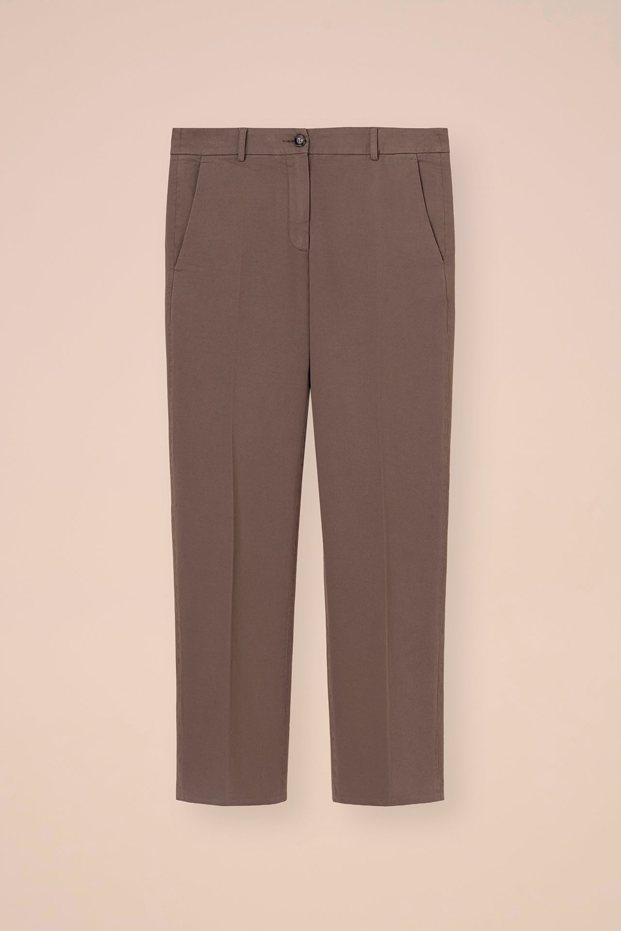 Jinny Cotton Old and Cashmere Straight Leg Pants - GREIGE