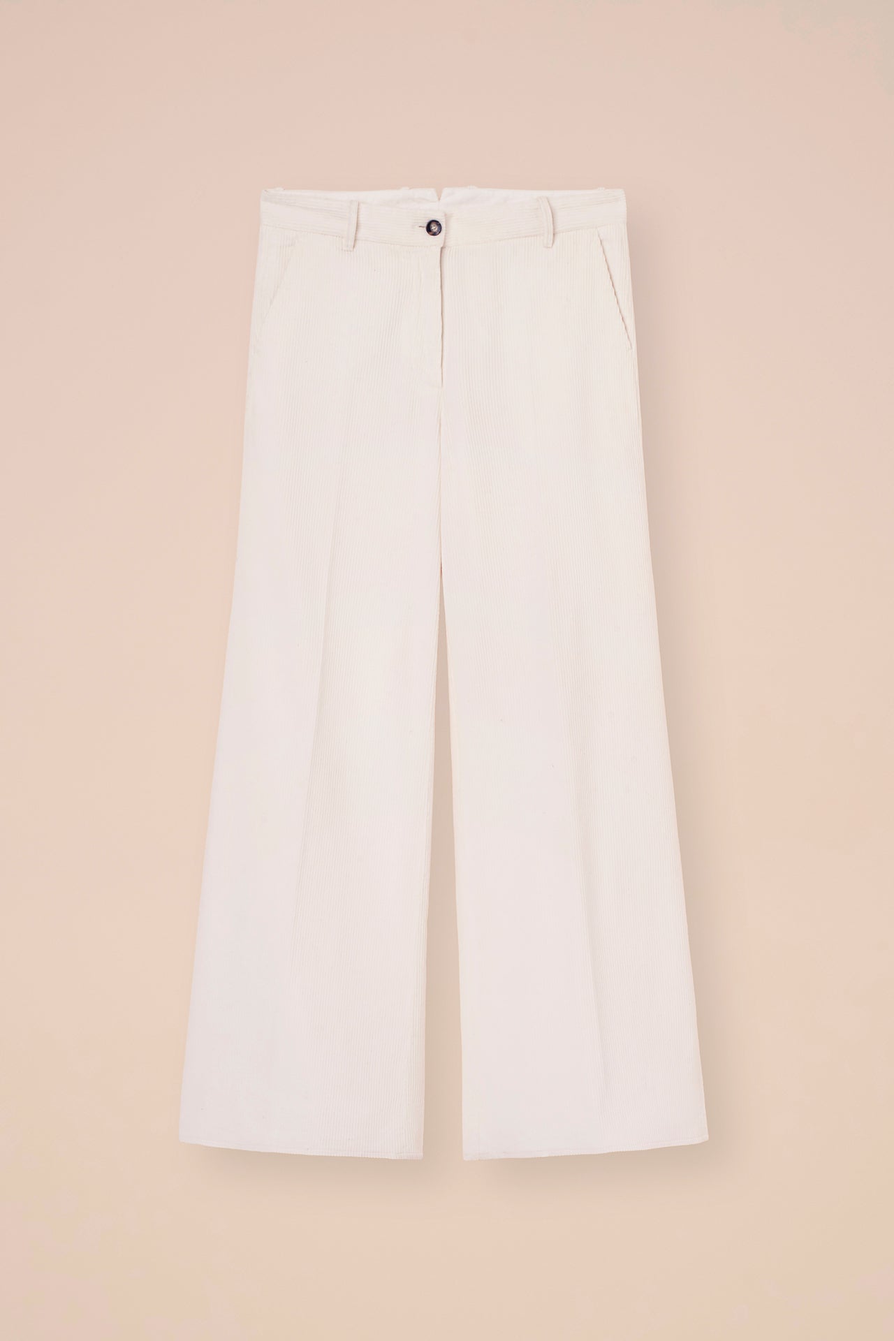 Gloria Velvet Corduroy Wide Leg Pants - GREIGE