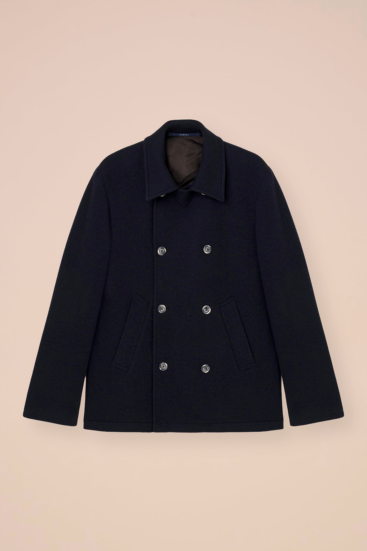 Peacoat caban in cahsmere flanel double - MIDNIGHTBLUE