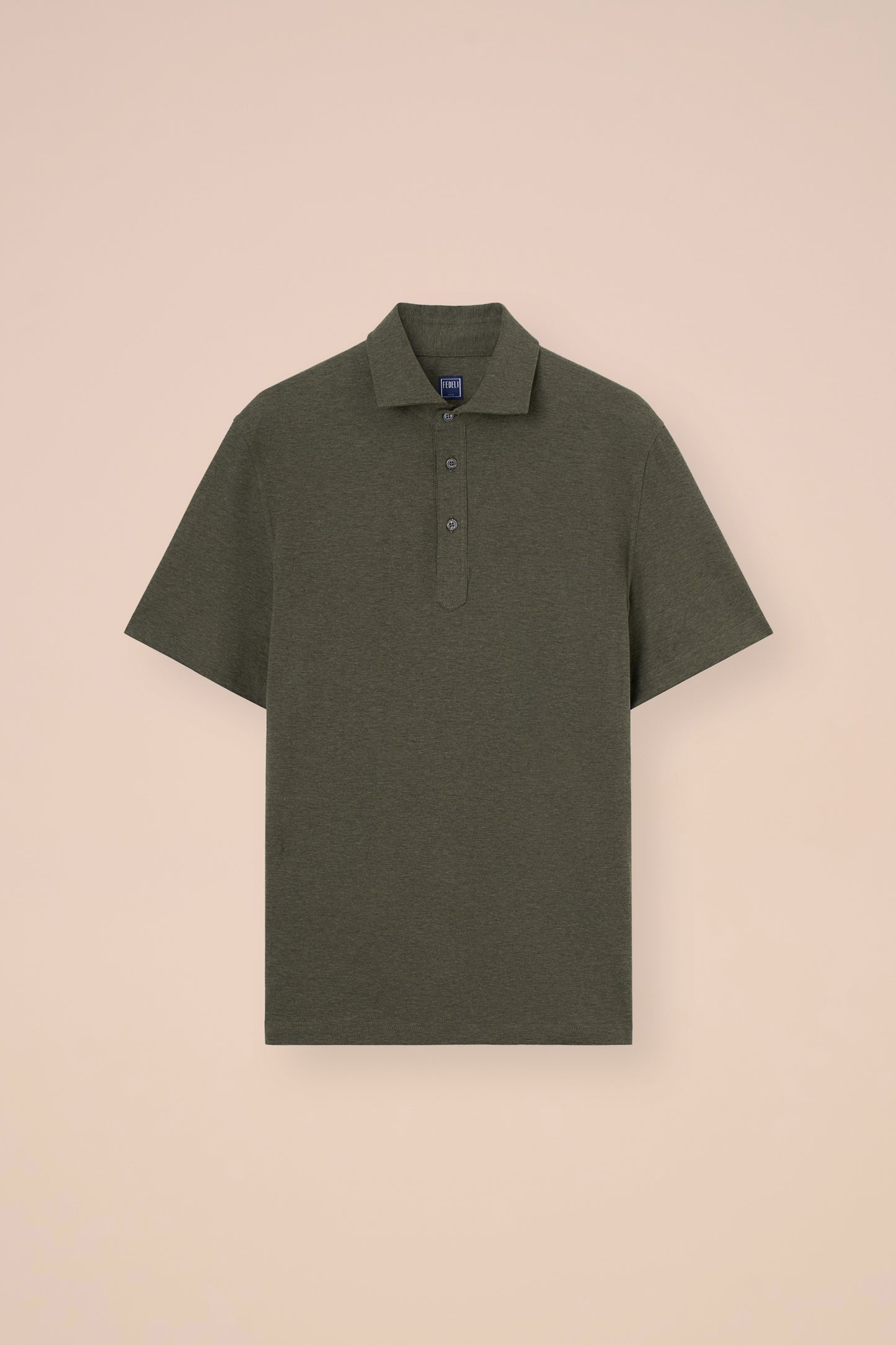 Tre Cotton Jersey Mélange Polo - OLIVEGREENMELANGE