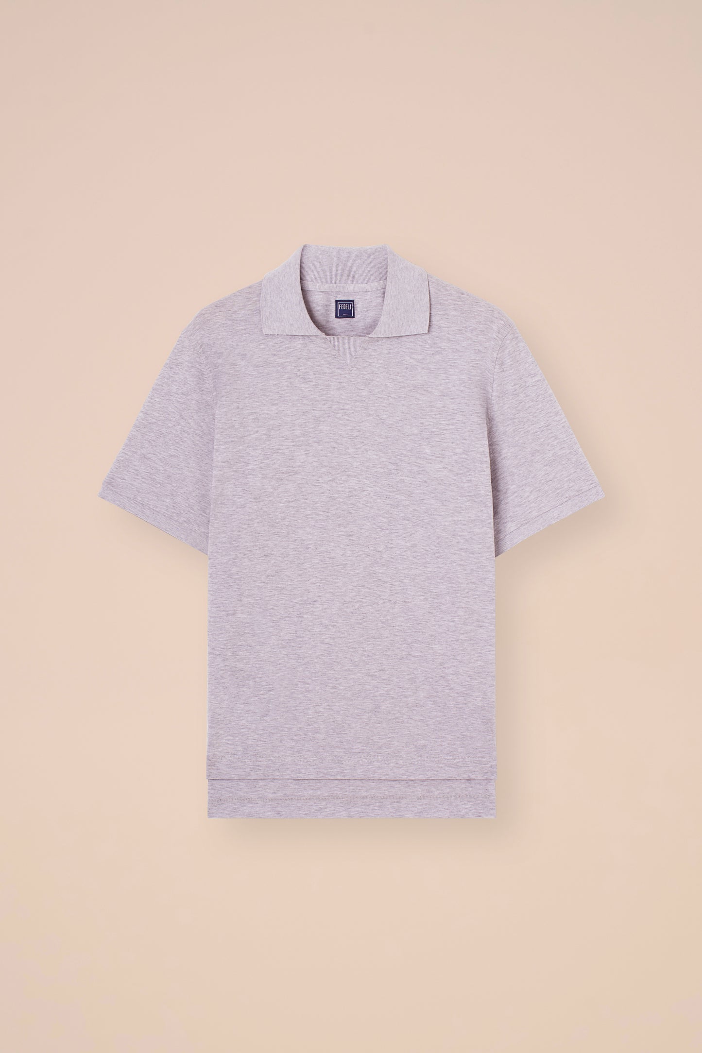 Alain Cotton Jersey Mélange Polo - LIGHTGRAY