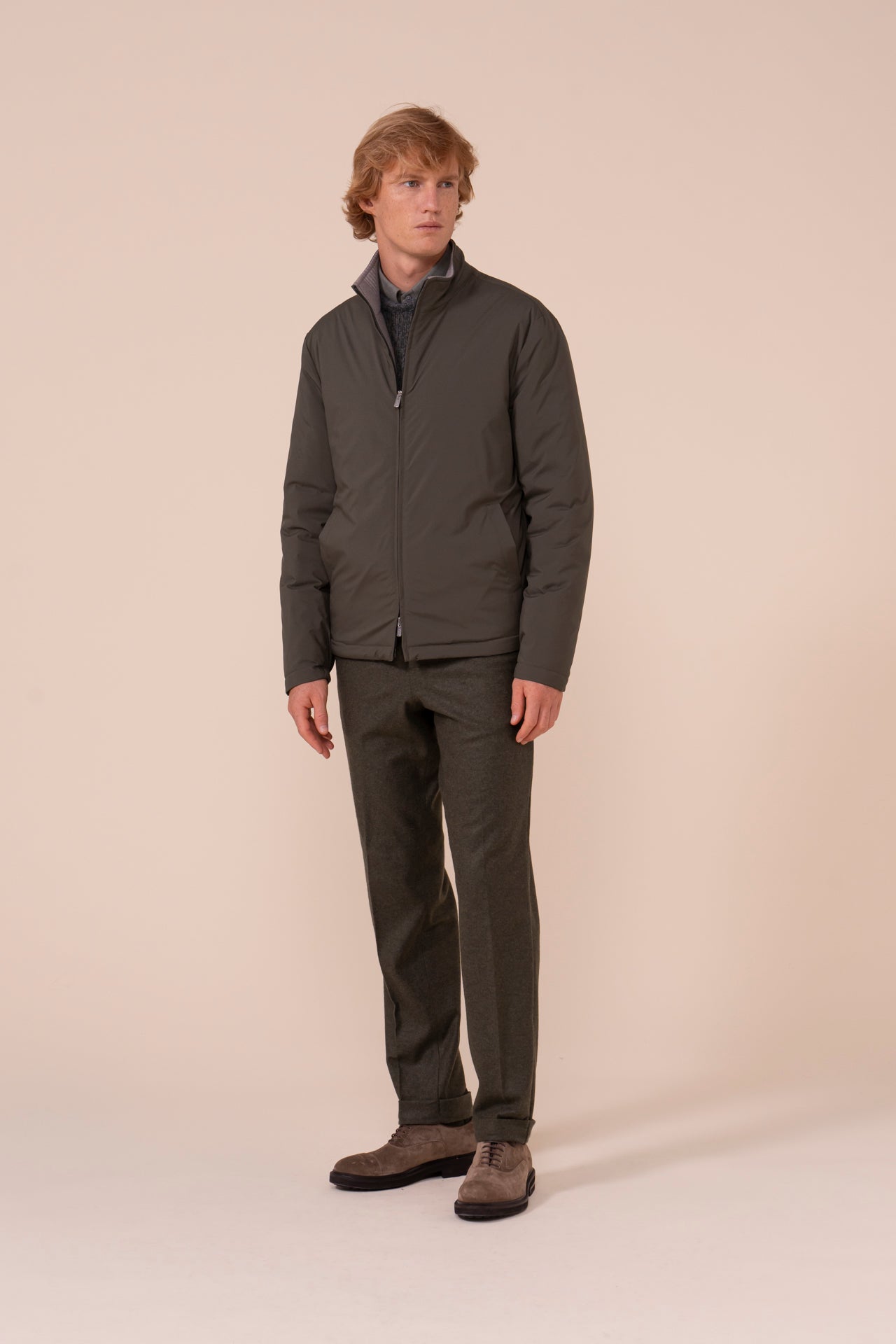 Rob Airstop and Cashmere Flanel Full-zip Jacket - DARKFOREST