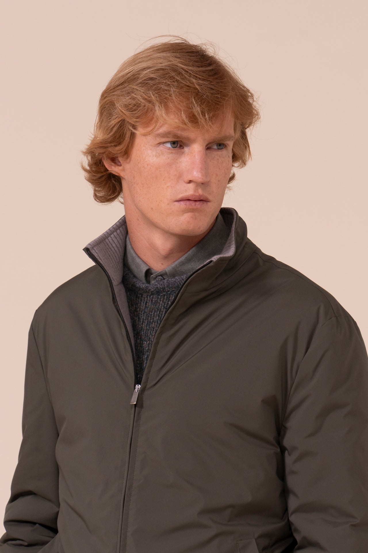 Rob Airstop and Cashmere Flanel Full-zip Jacket - DARKFOREST