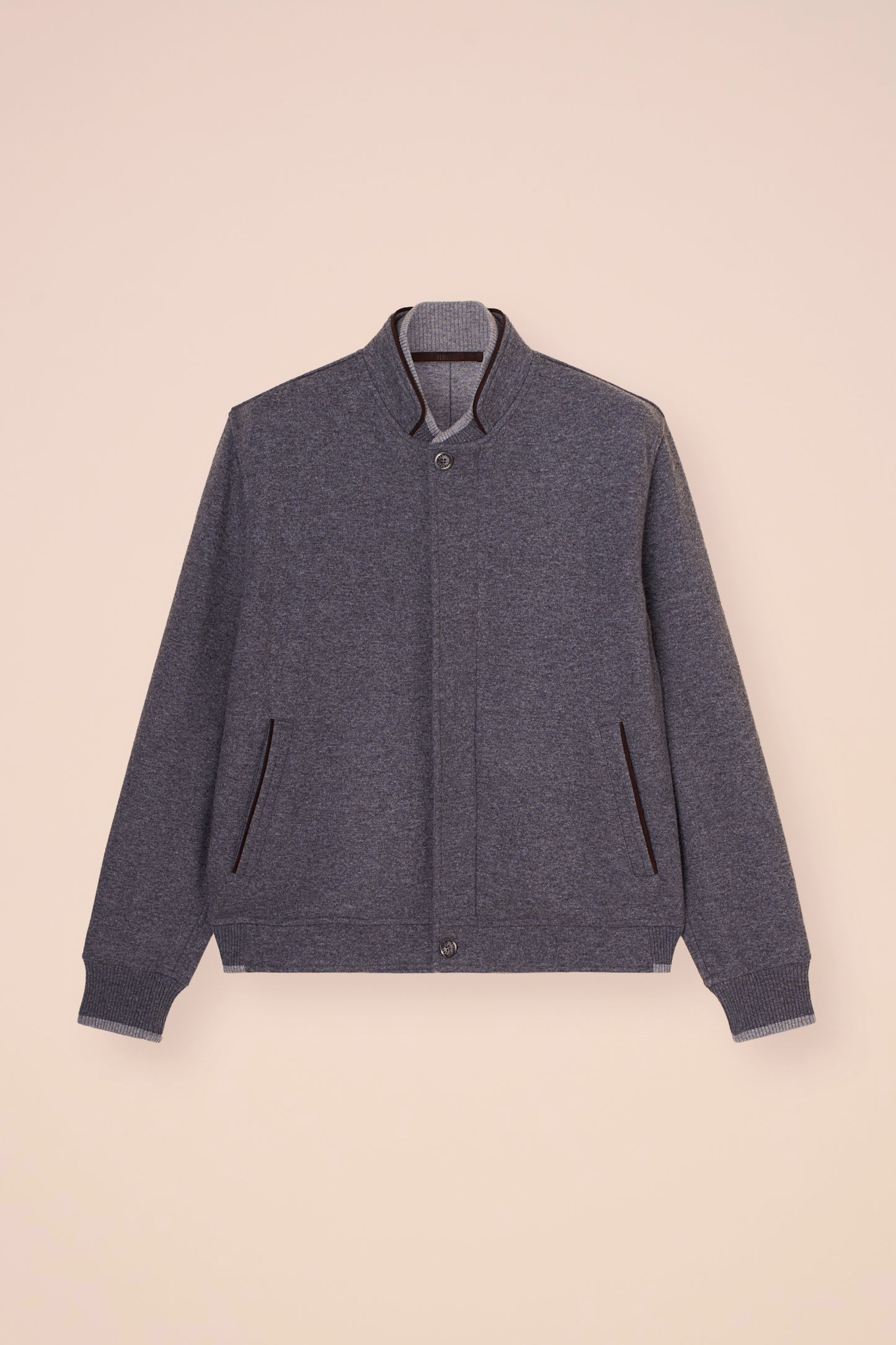 Adrian Cashmere Flanel Double Jacket - STONEMELANGE