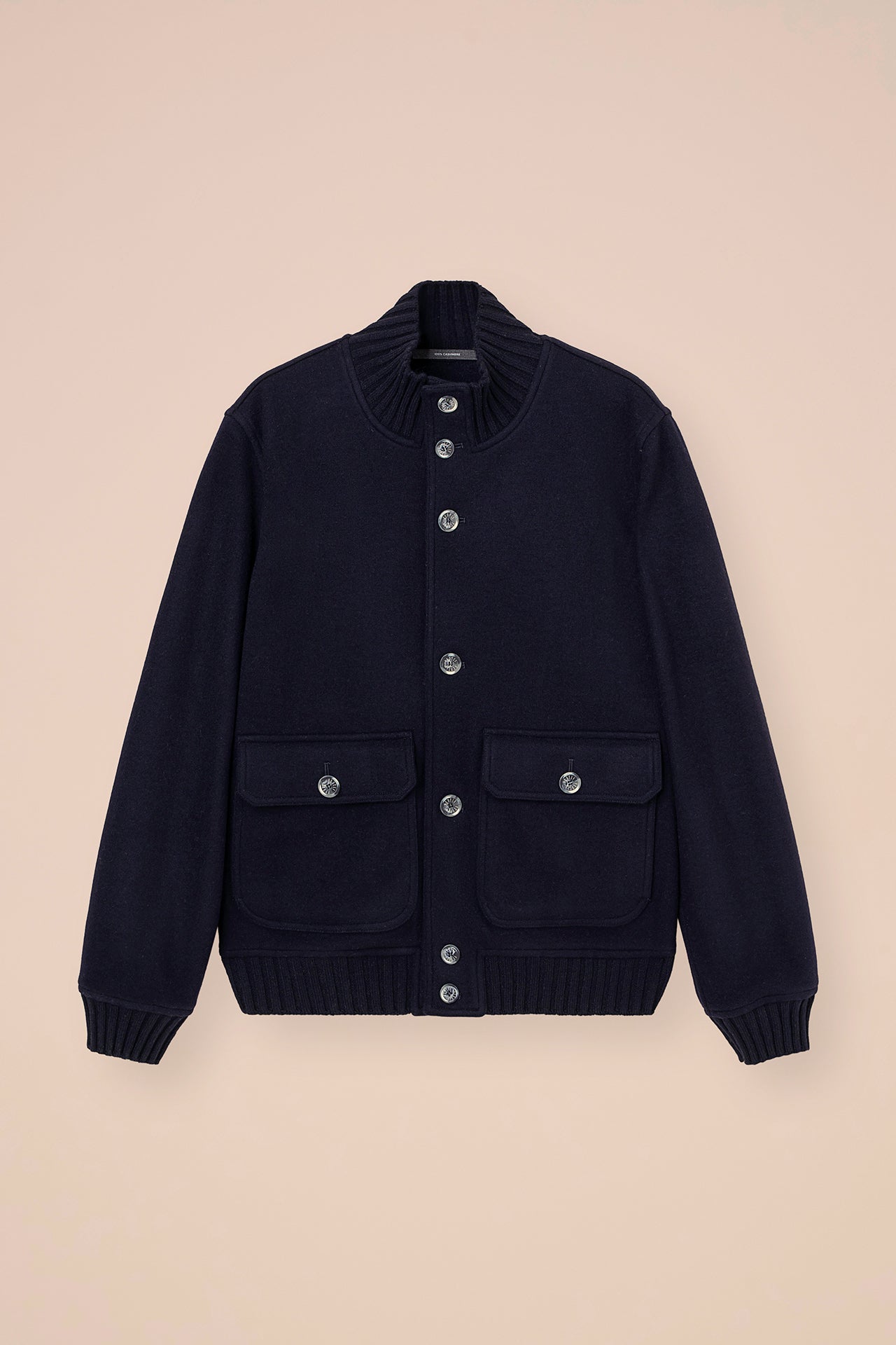 Surreale Cashmere Flanel Double Bomber - MIDNIGHTBLUE