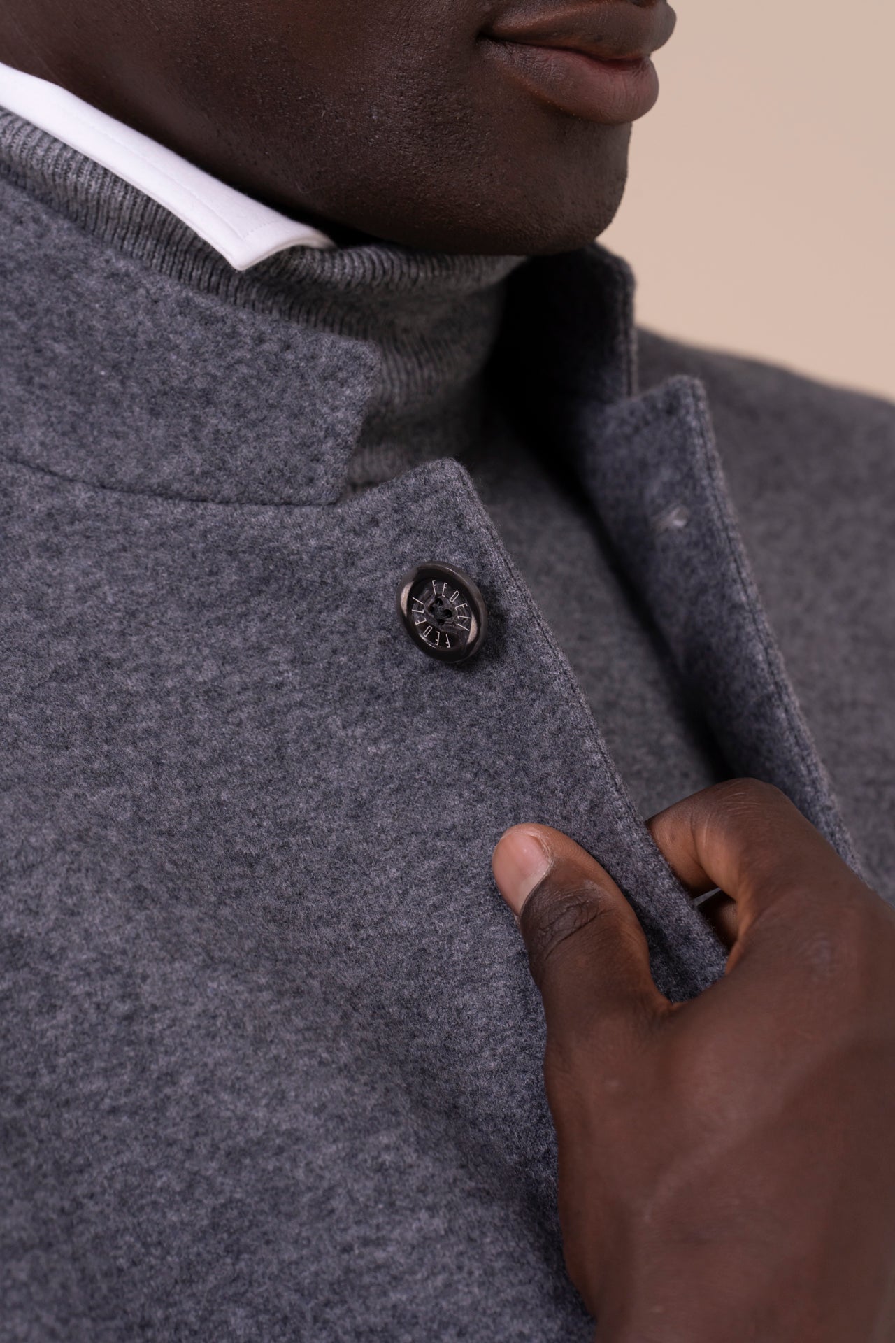 Damon blazer in cashmere flanel double - STONEMELANGE