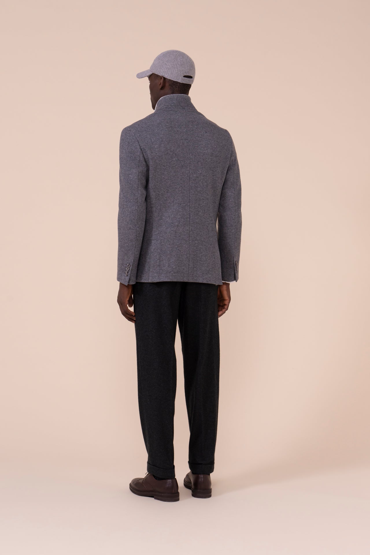 Damon blazer in cashmere flanel double - STONEMELANGE