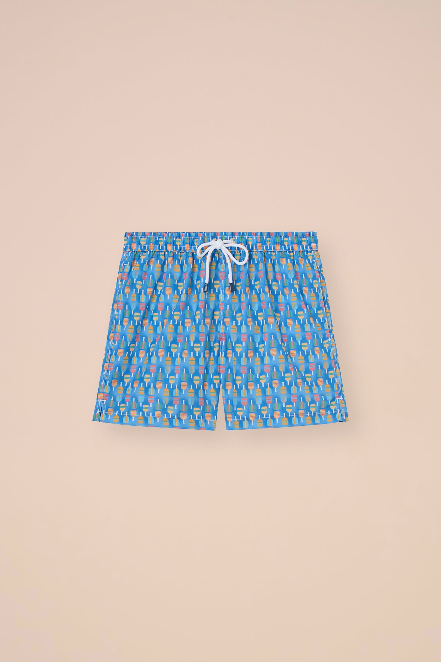 Madeira - The Sustainable Swim Trunks - Padel Racket Pattern - WHITE
