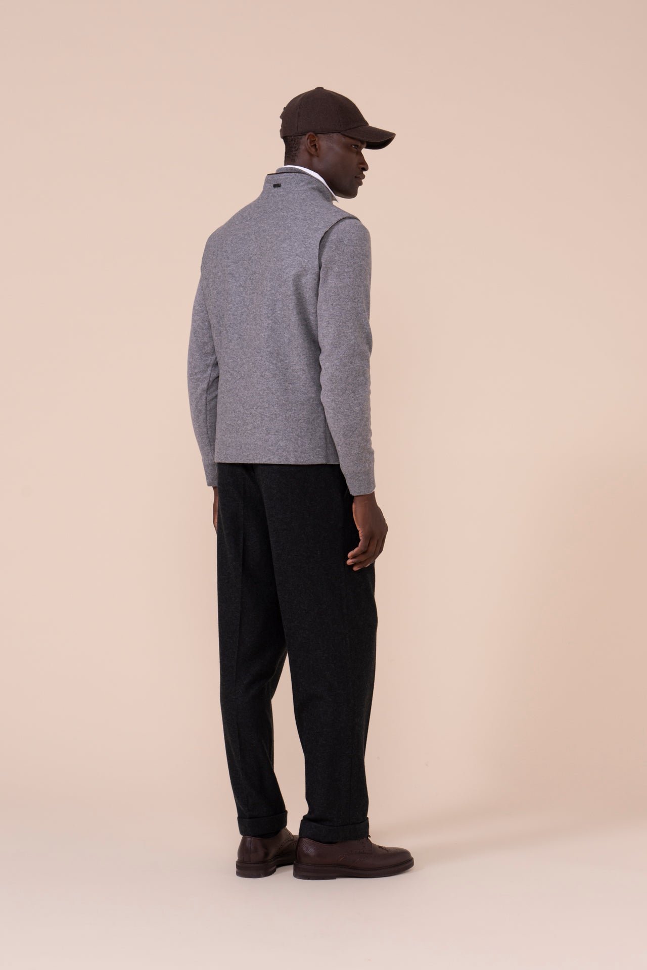 Mark Cashmere Flanel Full-zip Vest - FLANNEL