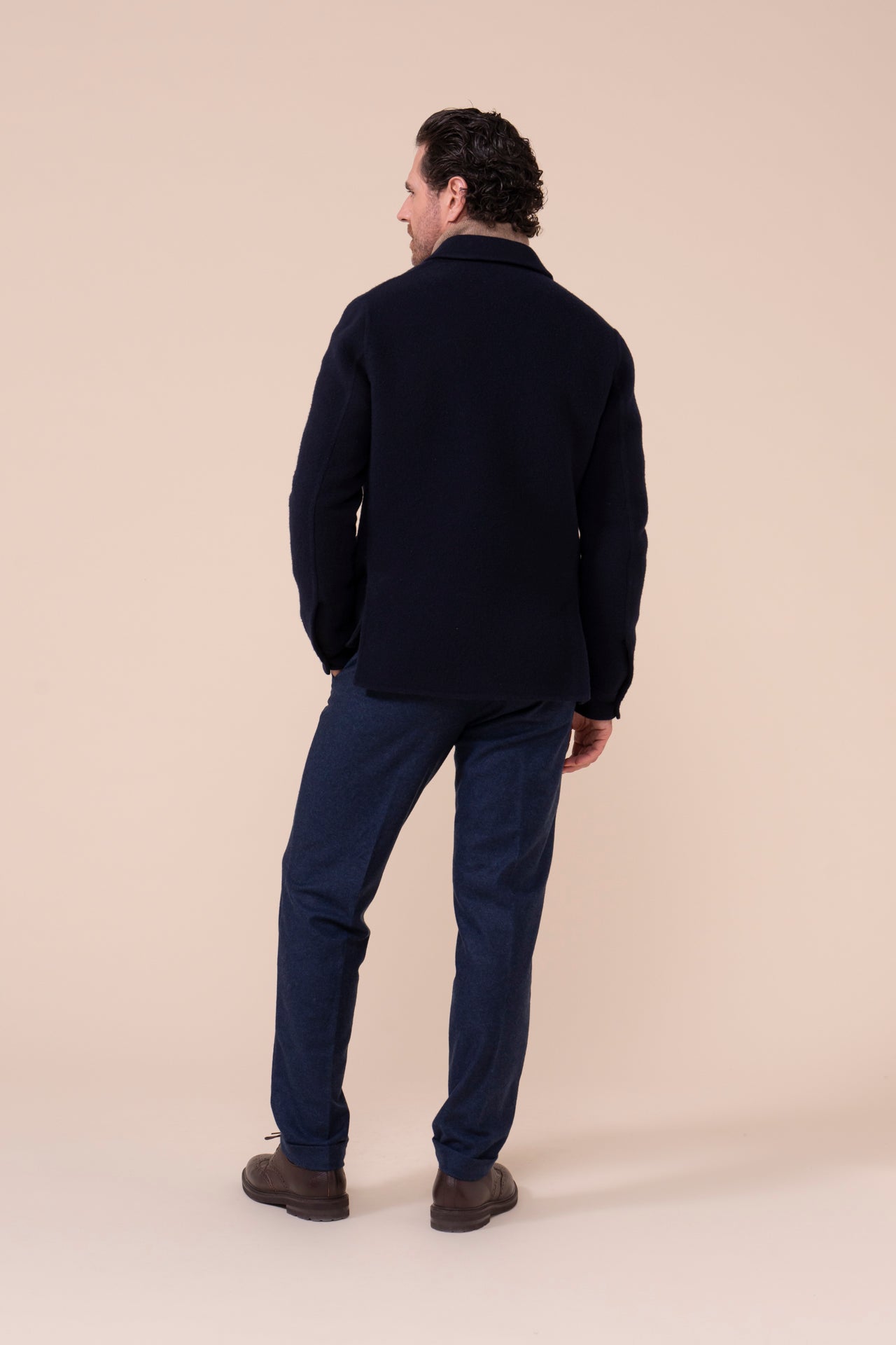 Cambridge giacca in lana e cashmere - MIDNIGHTBLUE