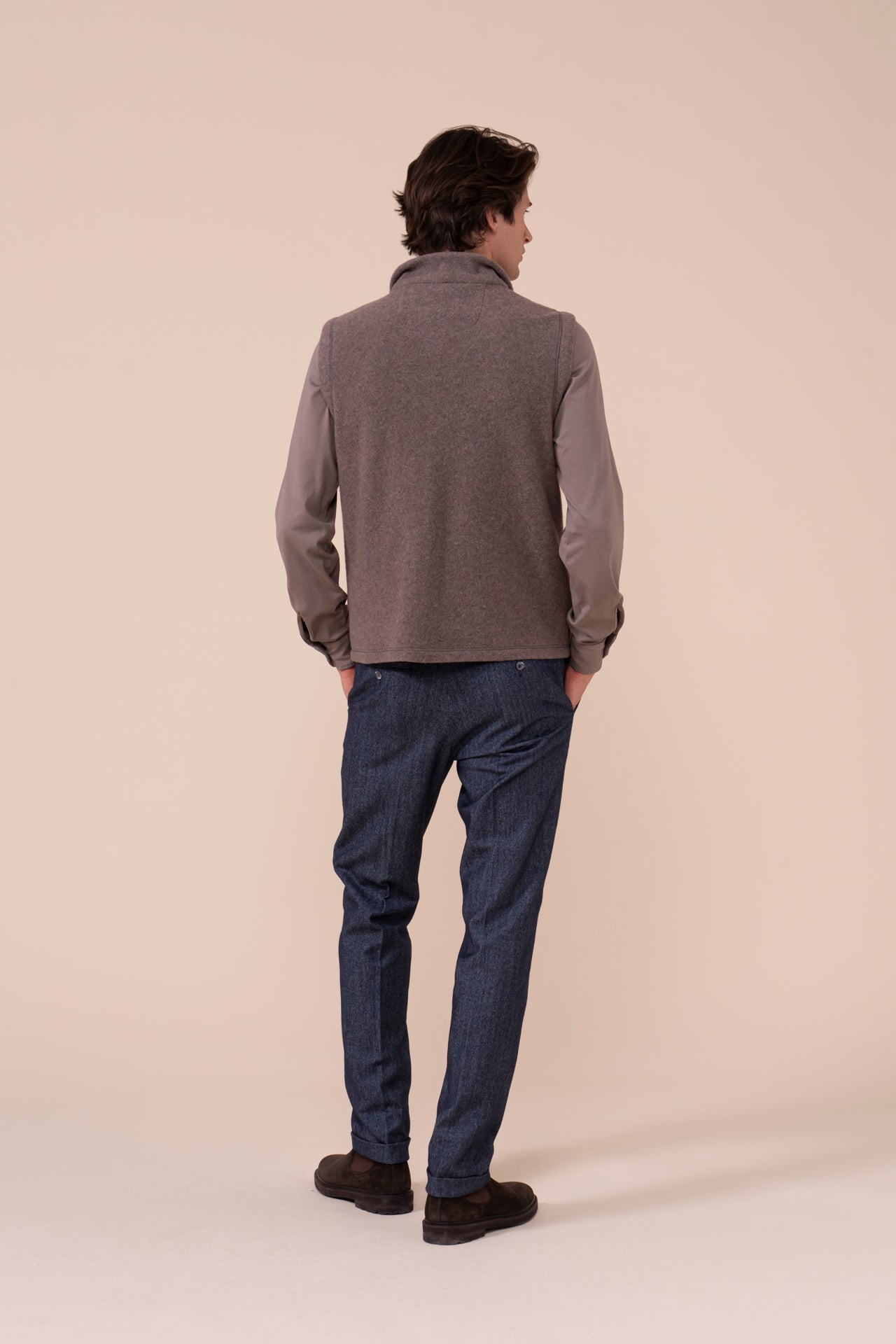 Par Cashmere Velour Vest - DARKGREIGE