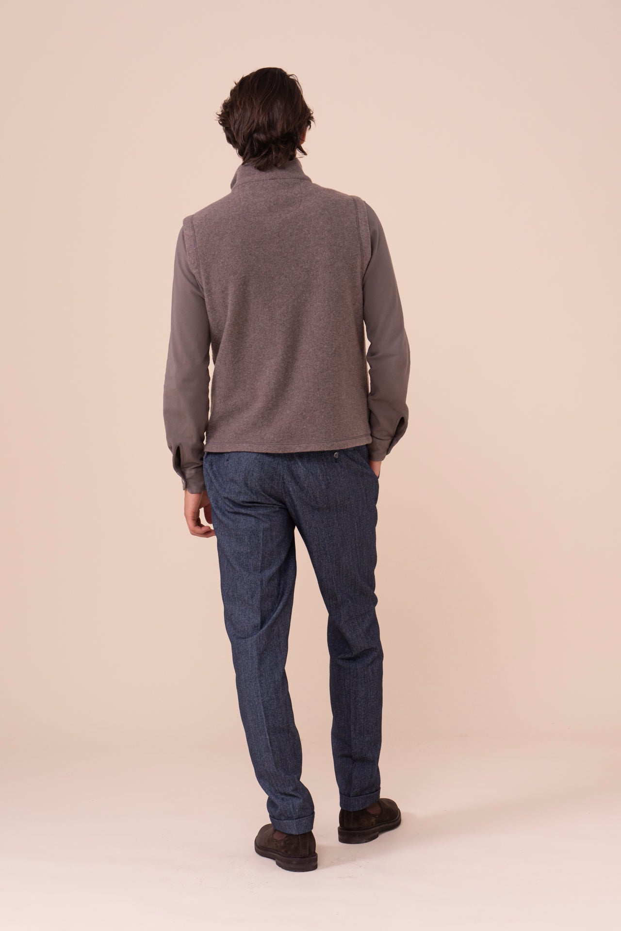 Par Cashmere Velour Vest - DARKGREIGE