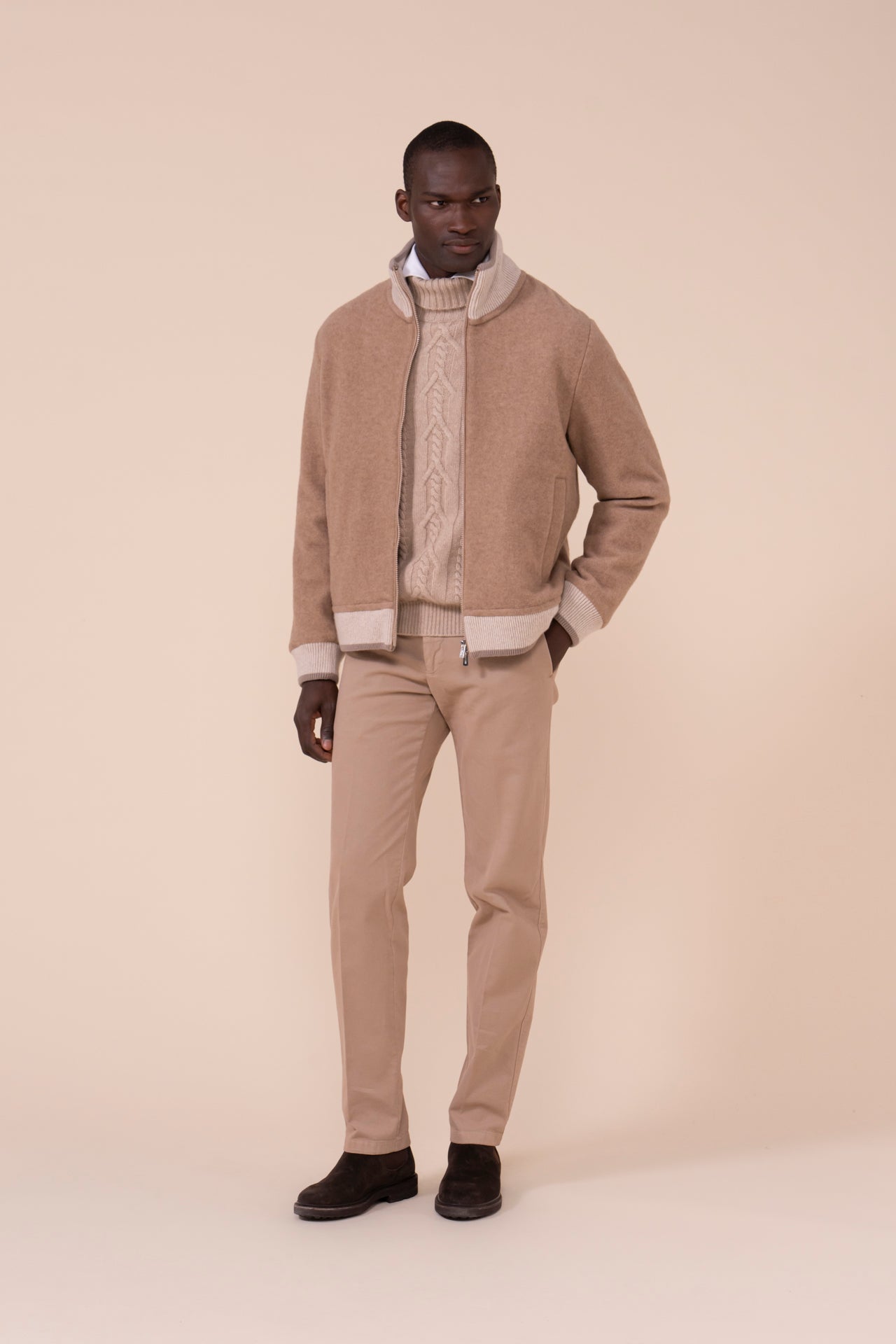 Polar Cashmere Velour Bomber - DUNES