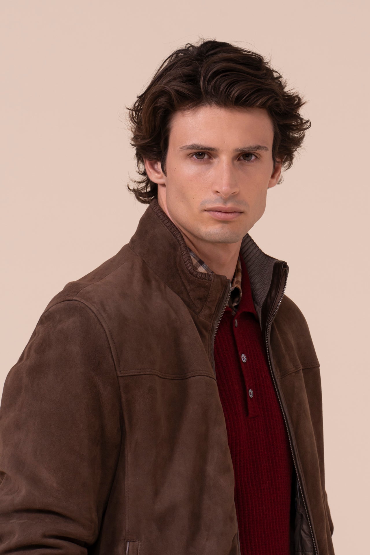 Bassano Suede Full-zip Jacket - DARKCHOCOLATE