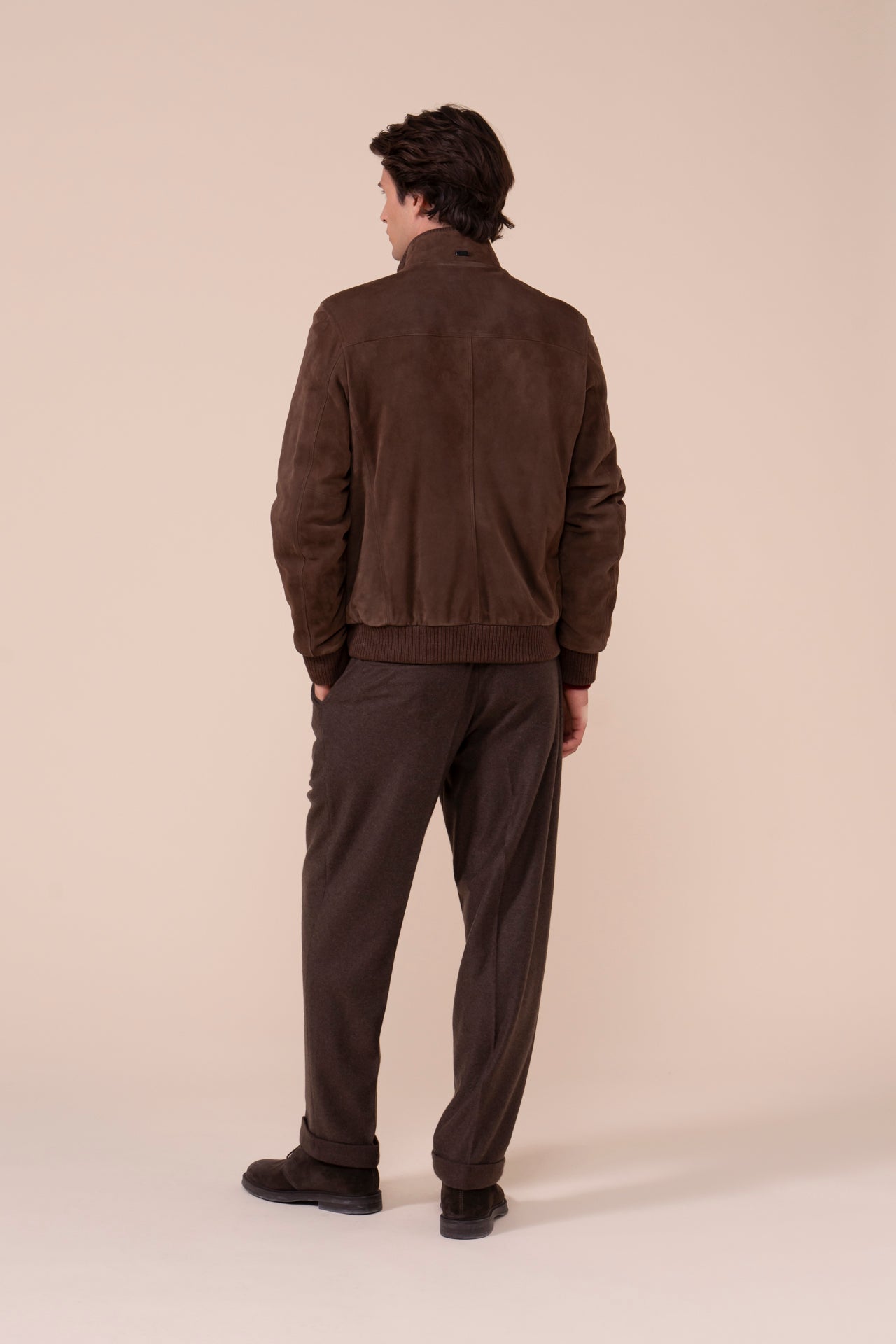 Bassano Suede Full-zip Jacket - DARKCHOCOLATE