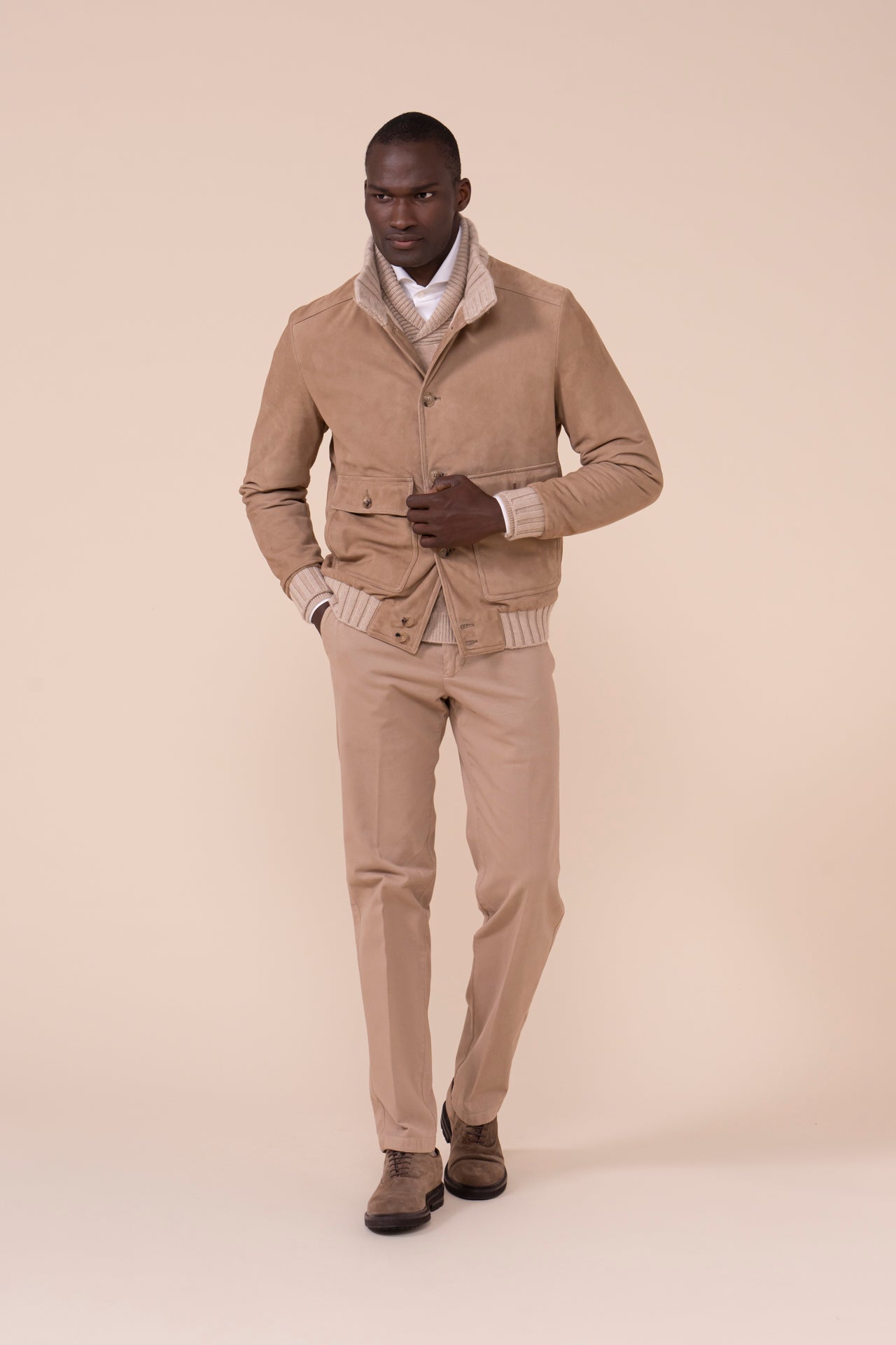 Verbier Suede Cashmere Padded Bomber - DUNES