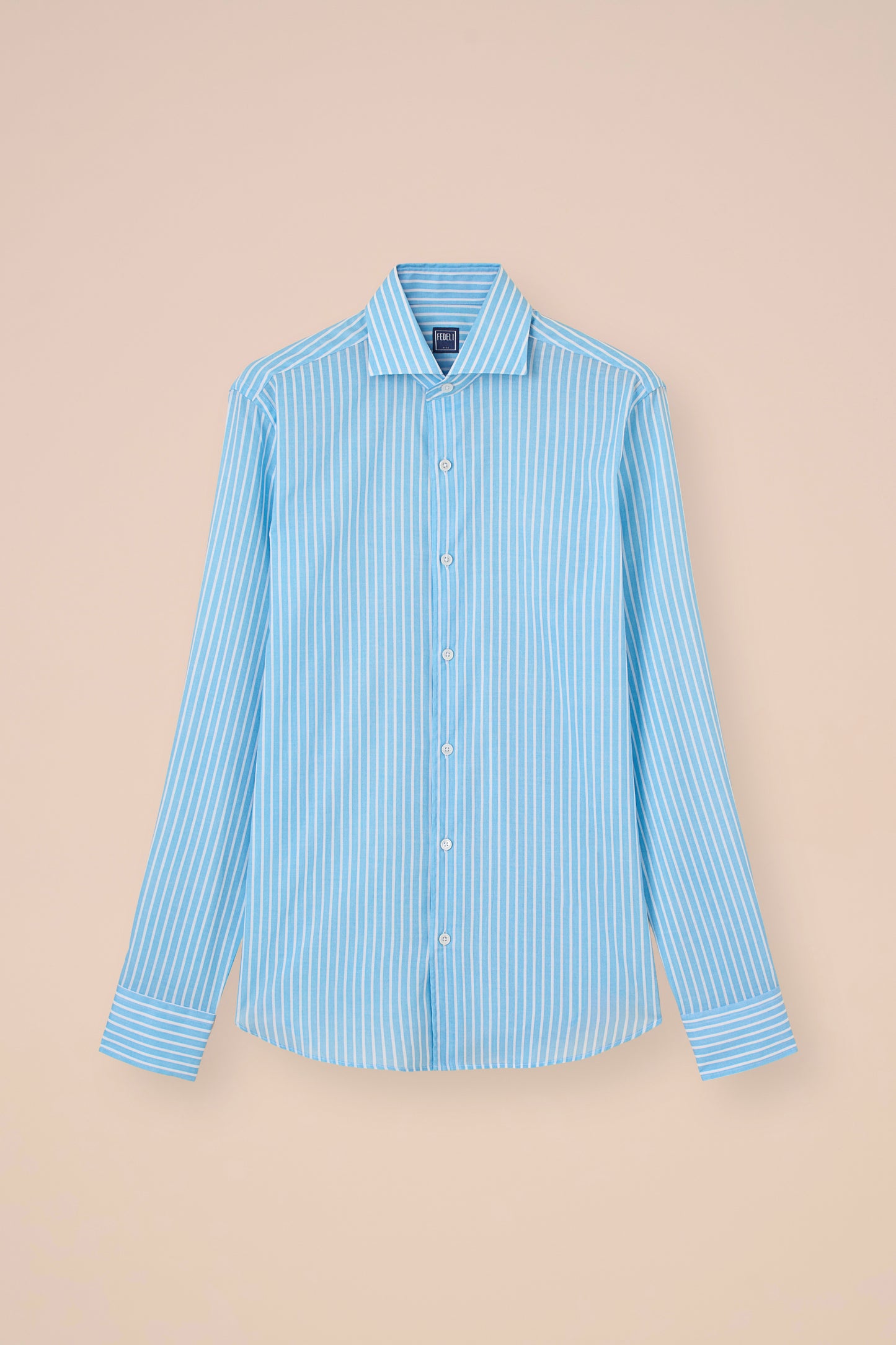 Sean camicia in voile di cotone - Fantasia a righe - DARKBLUE