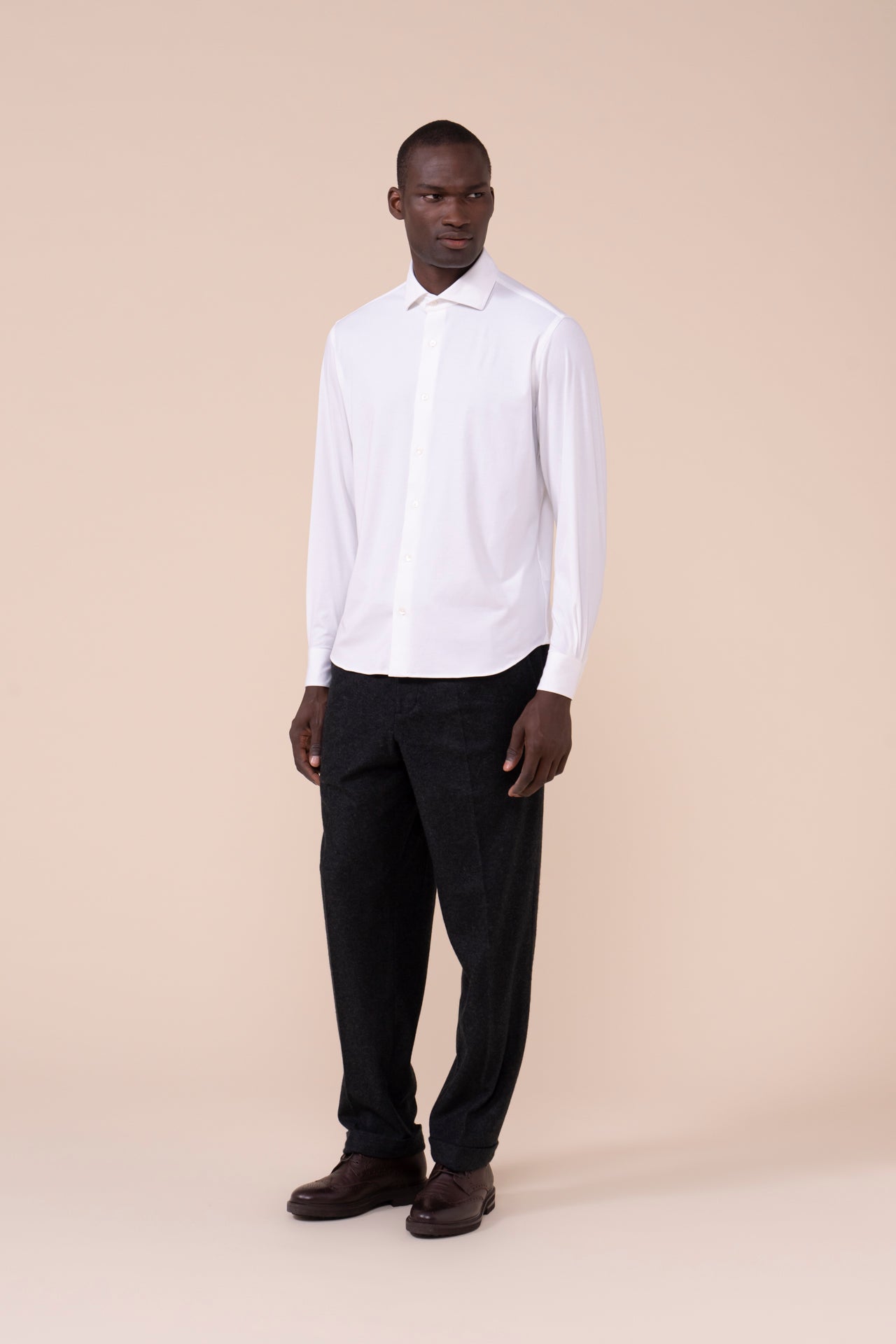 Giorgio Tecno Jersey Slim-fit Shirt - WHITE