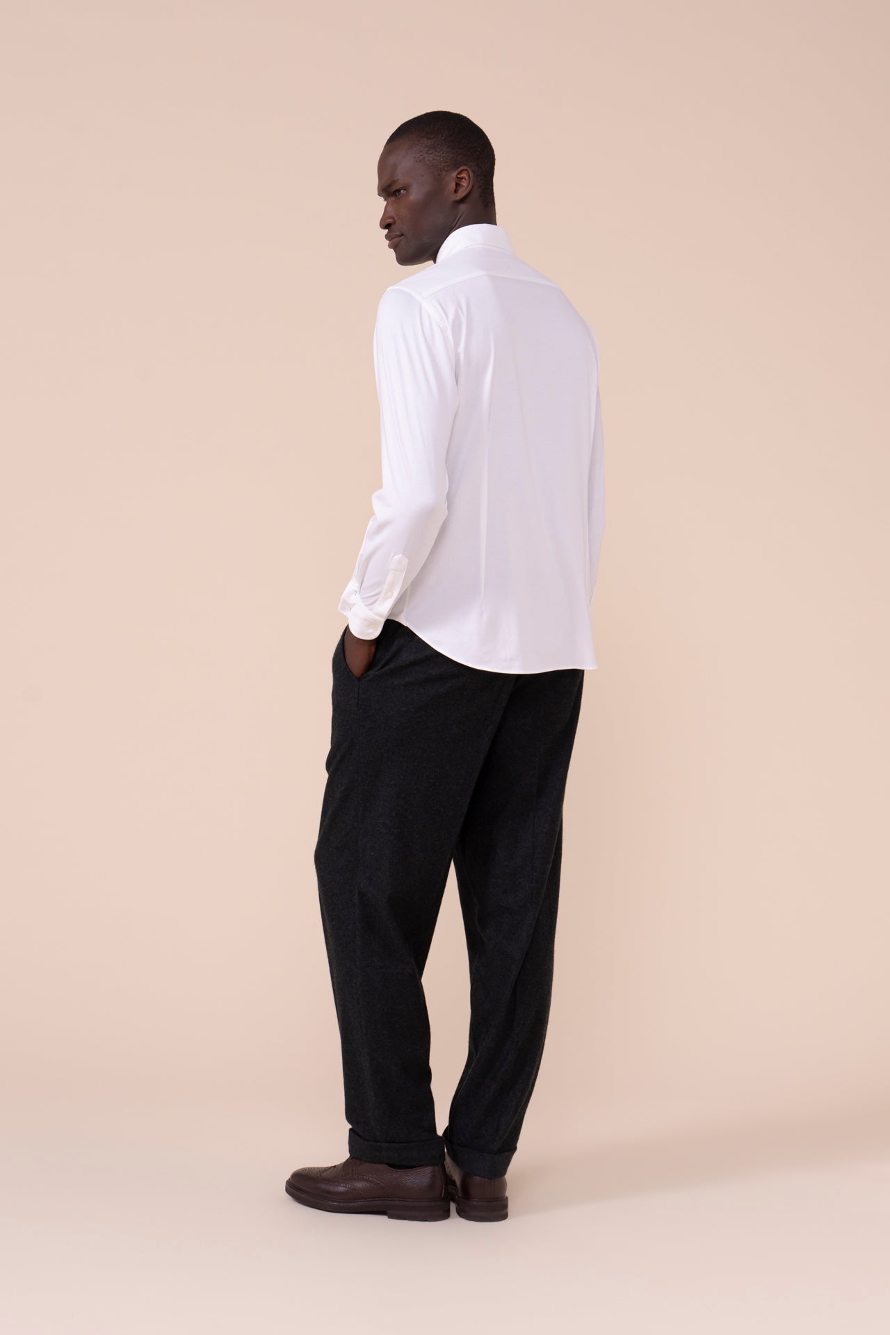 Giorgio Tecno Jersey Slim-fit Shirt - WHITE