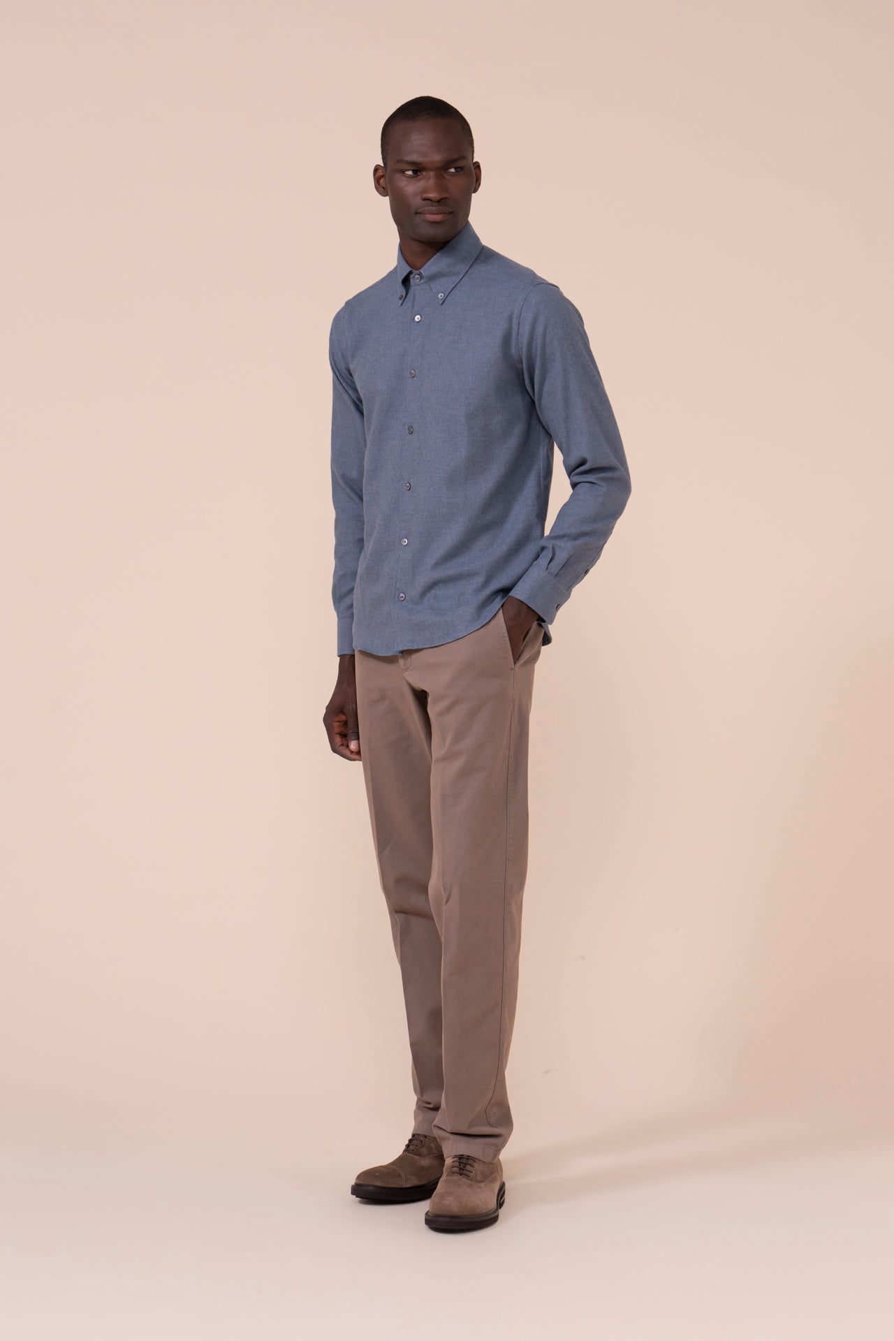 Alberto Cotton Flanel Shirt - DENIM