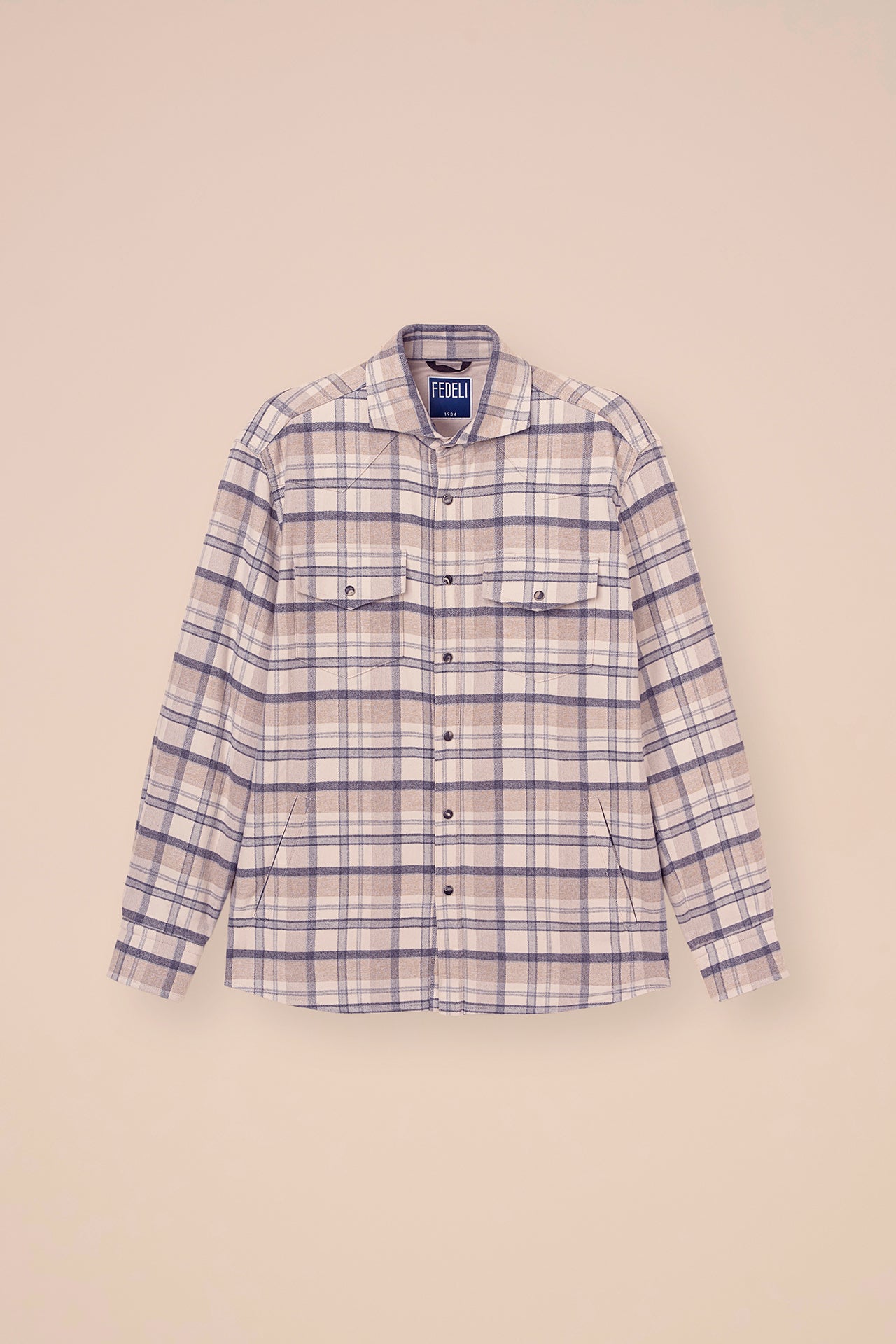 Dylan Cotton Cashmere Padded Overshirt - LIGHTGRAY