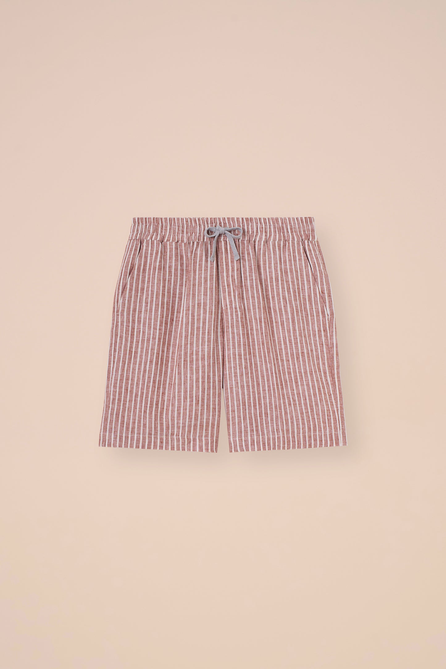 Alfa Linen Striped Shorts - DENIM