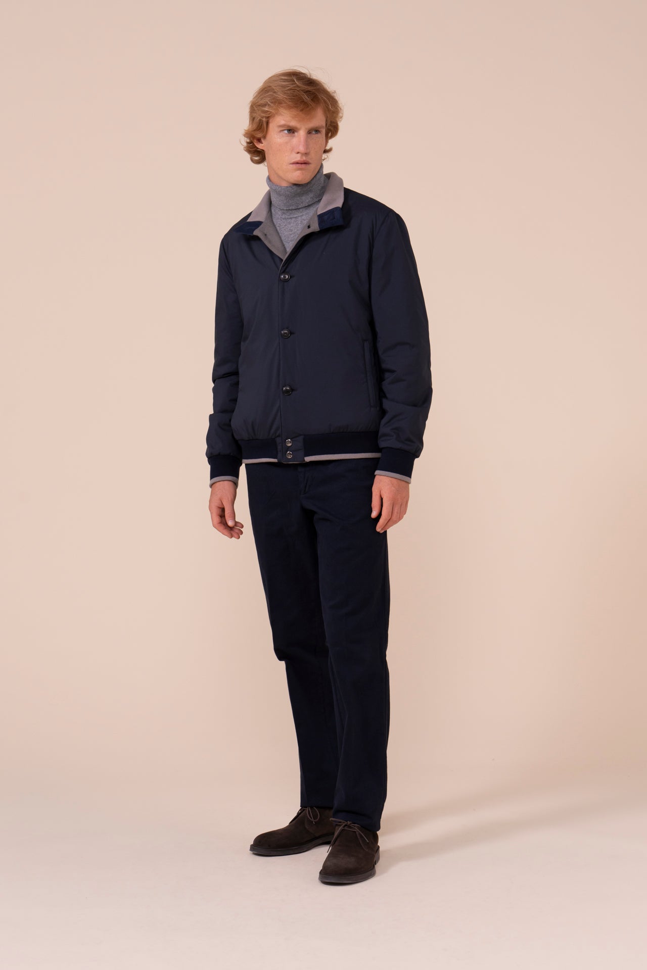 Ascona Airstop Cashmere Padded Bomber - MIDNIGHTBLUE