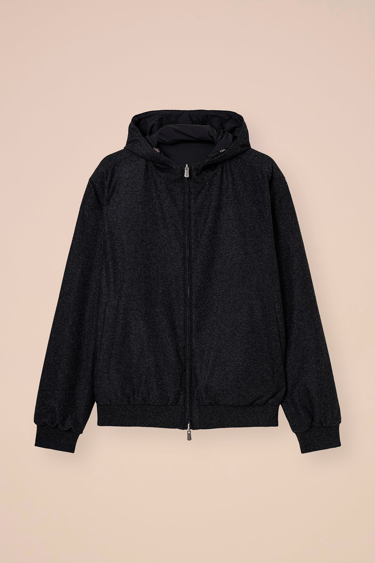 Start bomber con cappuccio in cashmere flanel e Airstop - ANTHRACITEMELANGE