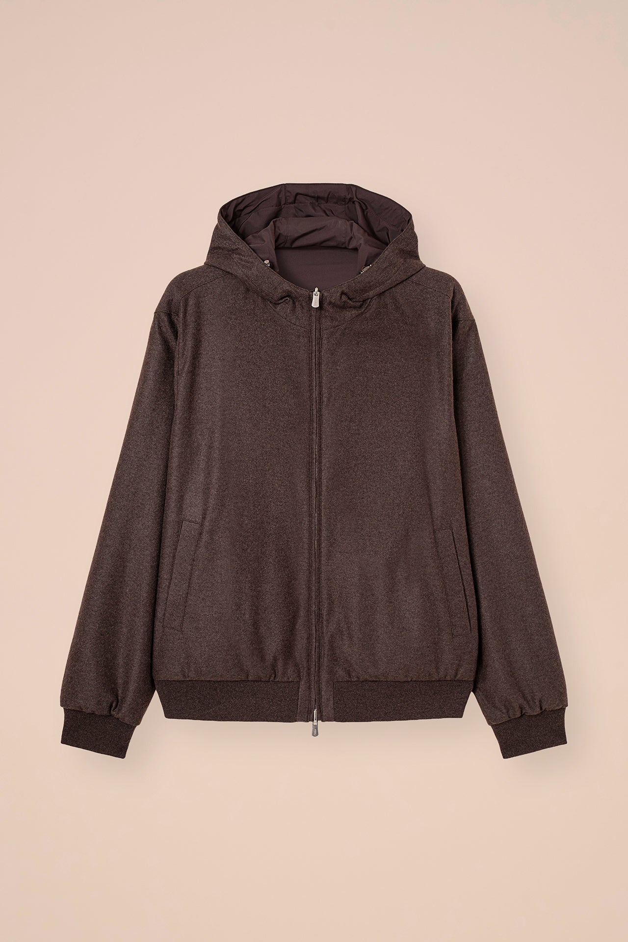 Start bomber con cappuccio in cashmere flanel e Airstop - ANTHRACITEMELANGE