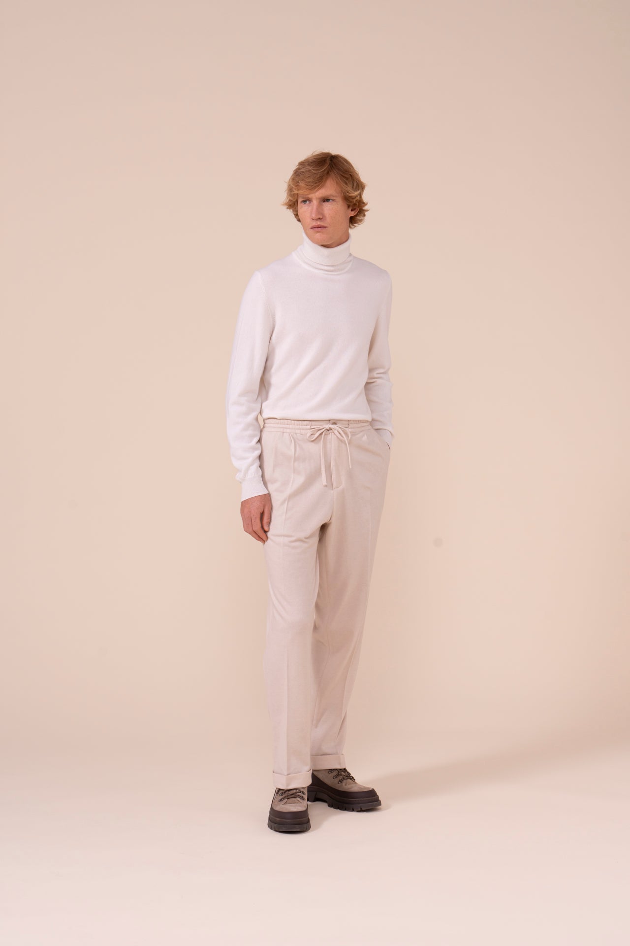 Harvard pantaloni morbidi in cashmere flanel - MIDNIGHTBLUE