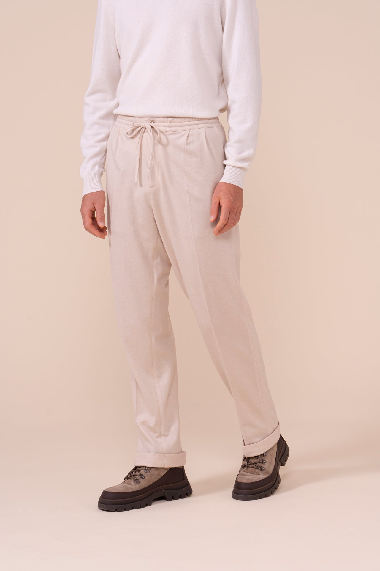 Harvard pantaloni morbidi in cashmere flanel - MIDNIGHTBLUE