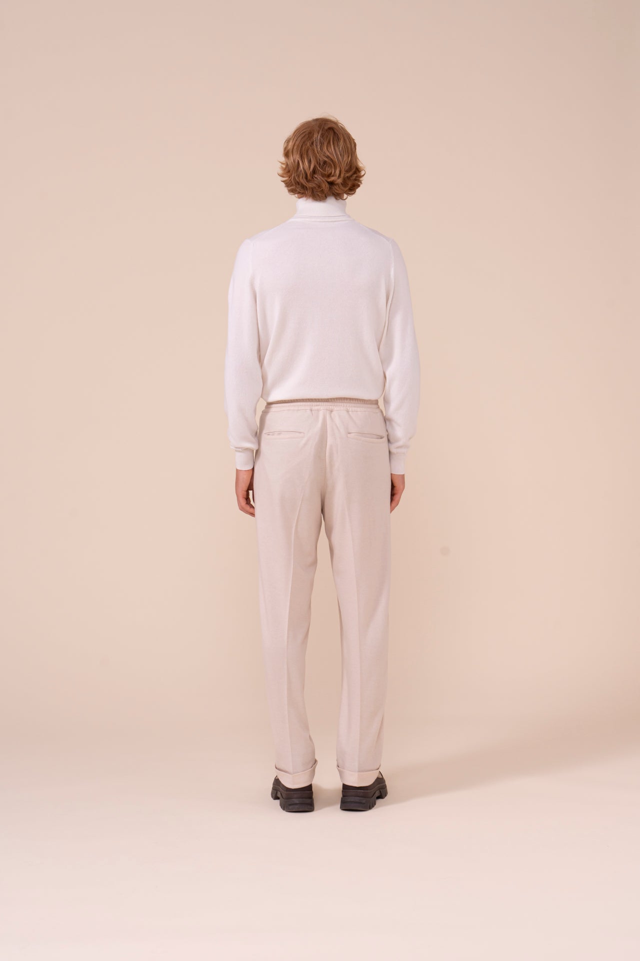 Harvard pantaloni morbidi in cashmere flanel - MIDNIGHTBLUE