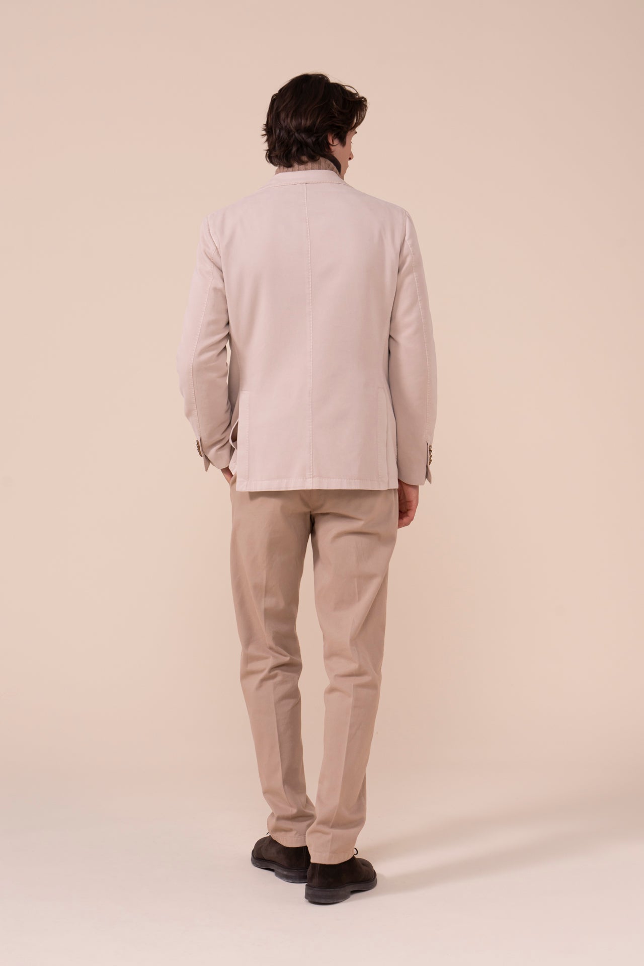 Cremona blazer sartoriale in cashmere e cotone - GREIGE