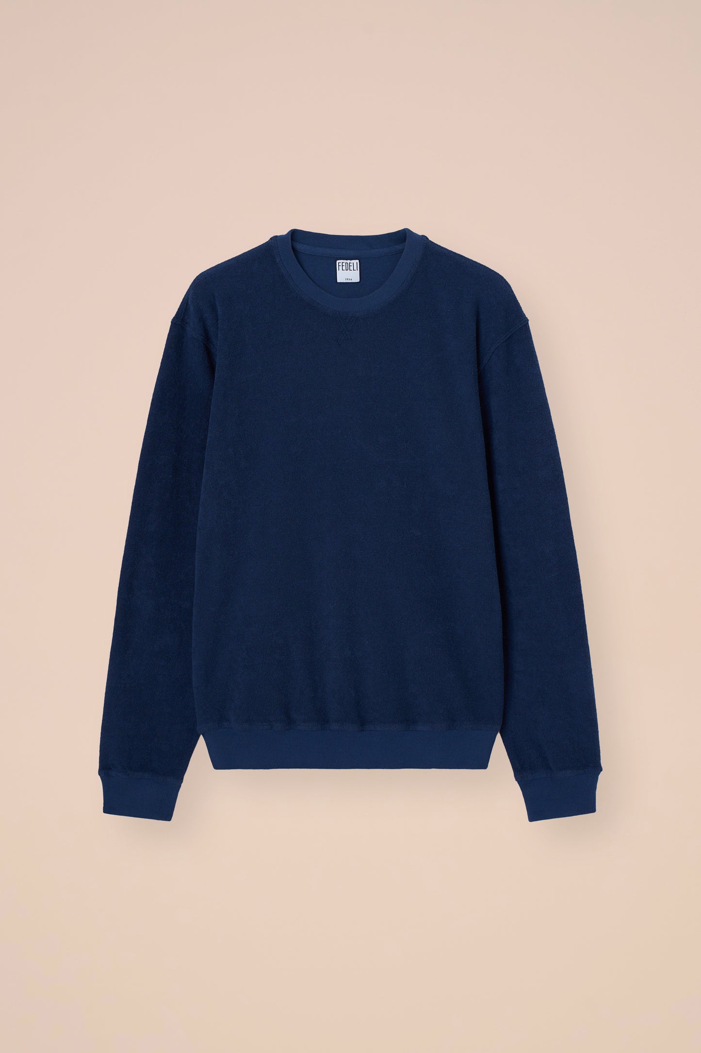 Argentina Terry Cotton Sweater - STEELBLUE