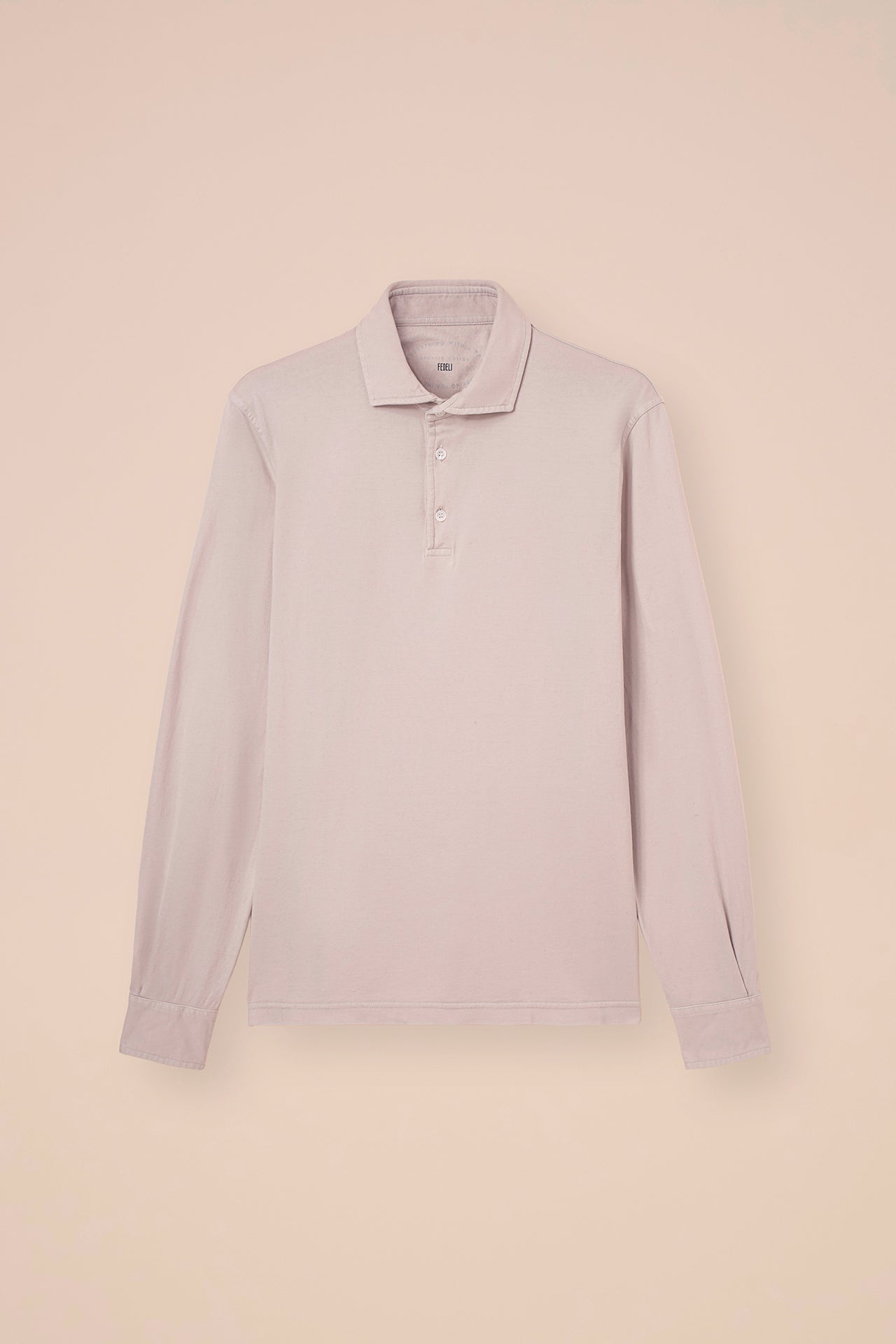 Zero Organic Cotton Long Sleeve Polo - WHITESMOKE