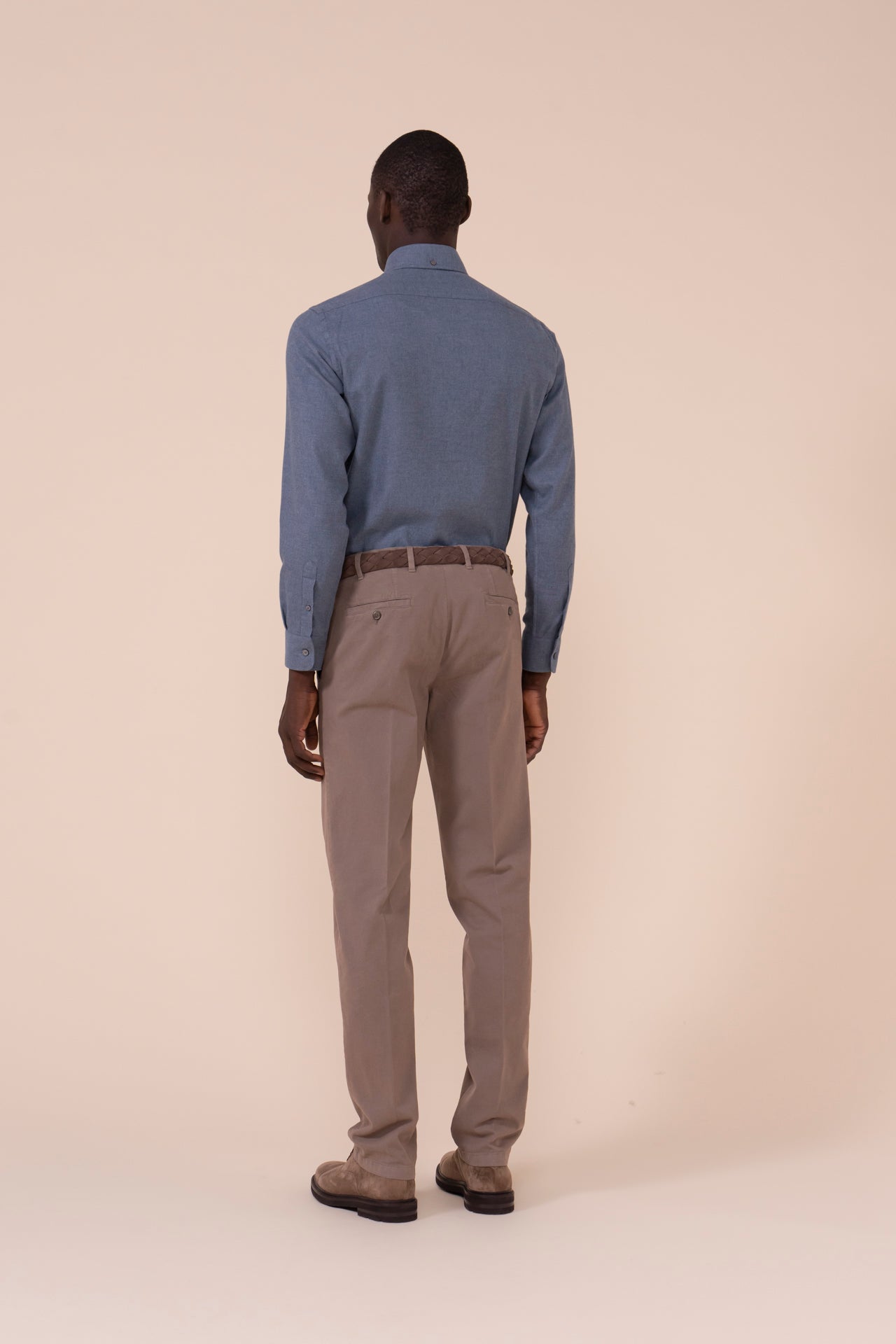 Boston pantaloni in cotone e cashmere - GREIGE