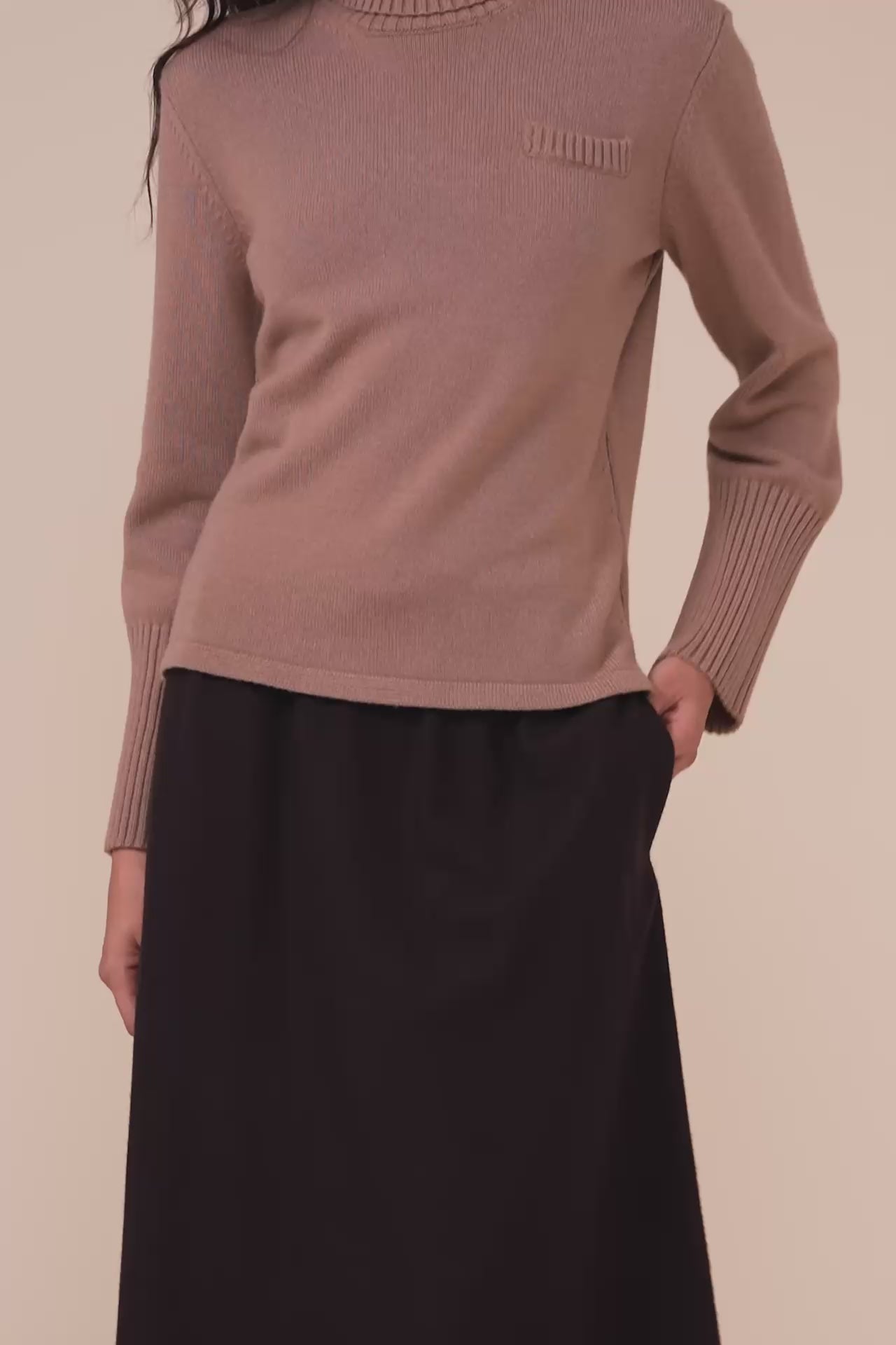 Citrino dolcevita in cashmere con tasca - DUNES