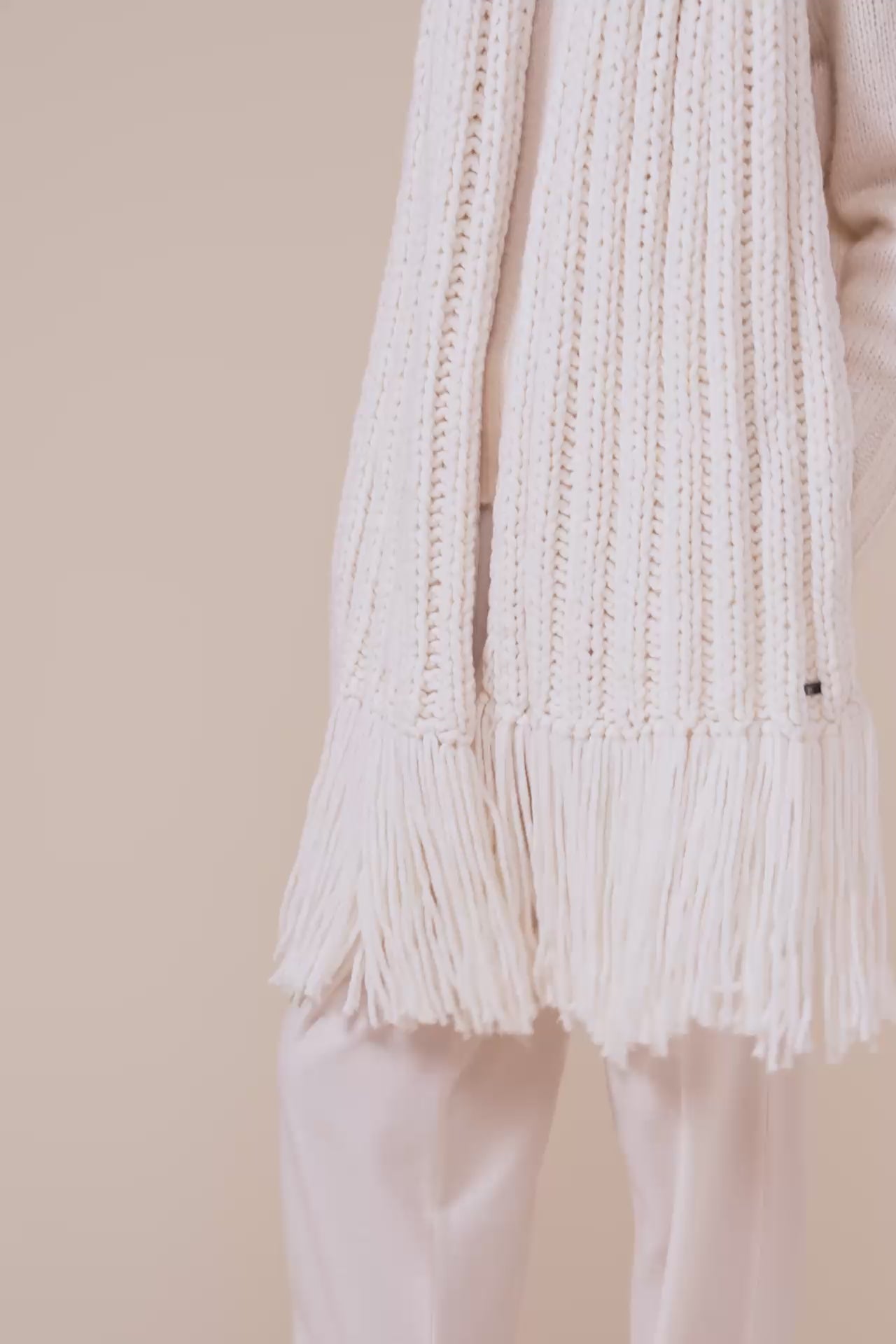 Presolana Biggie Cashmere and Wool Handmade Scarf - ICE