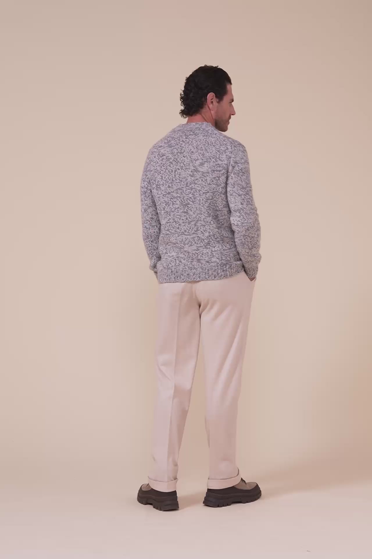 Argentina Cashmere Seven Colors Crewneck - ICE