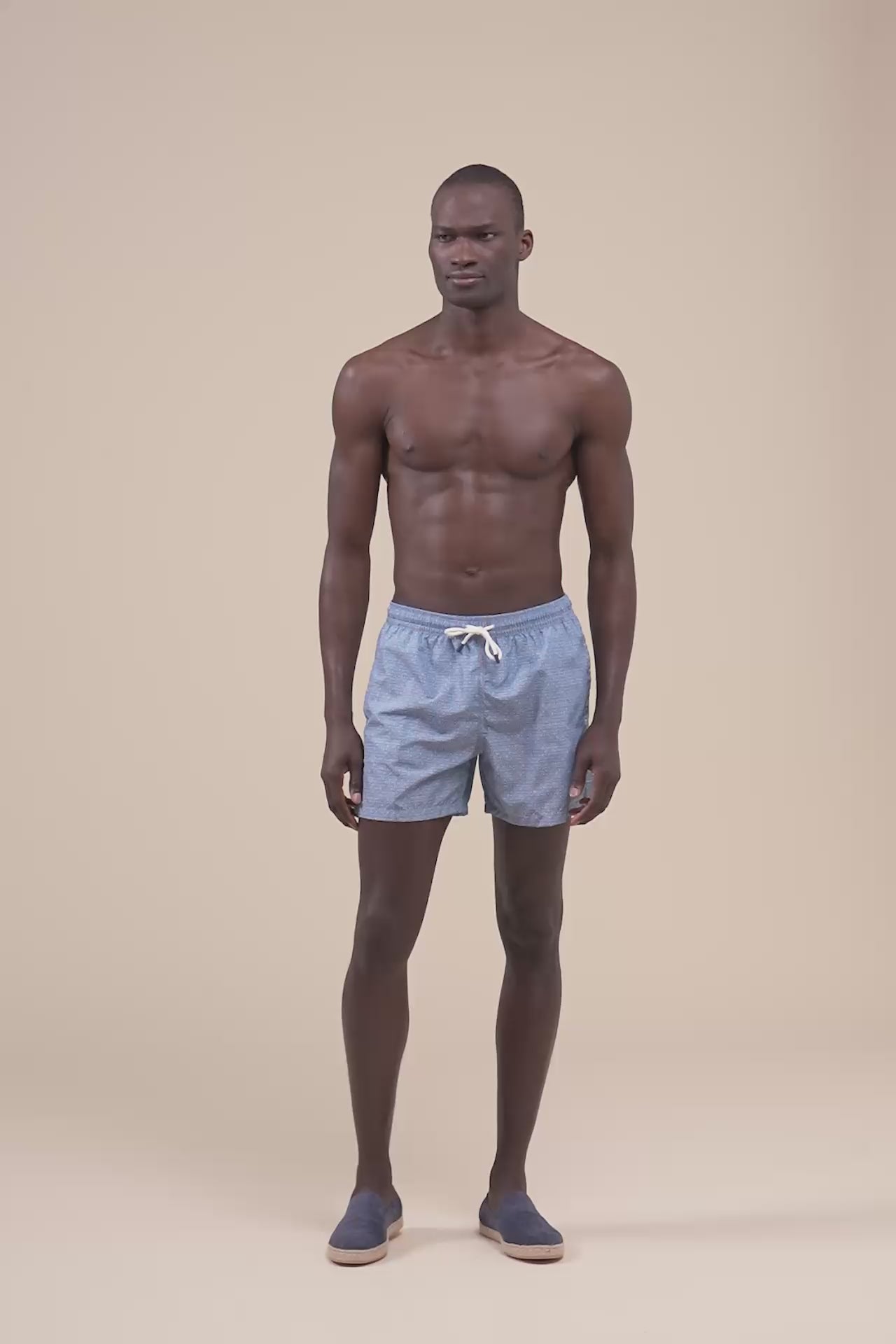 Madeira - The Sustainable Swim Trunk - Geometric Pattern - MEDIUMBLUE
