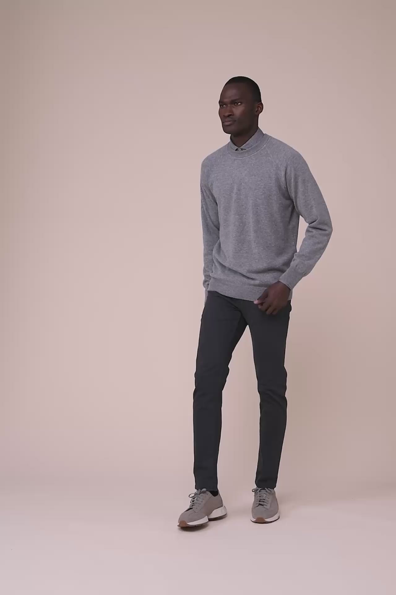 Argentina Tiger Cashmere Crewneck in iconic colors - MIDNIGHTBLUE